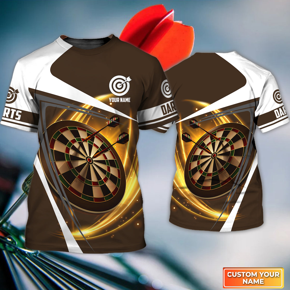 Darts Lighting Personalized Name 3D Darts Tshirt For Dart Team Player
