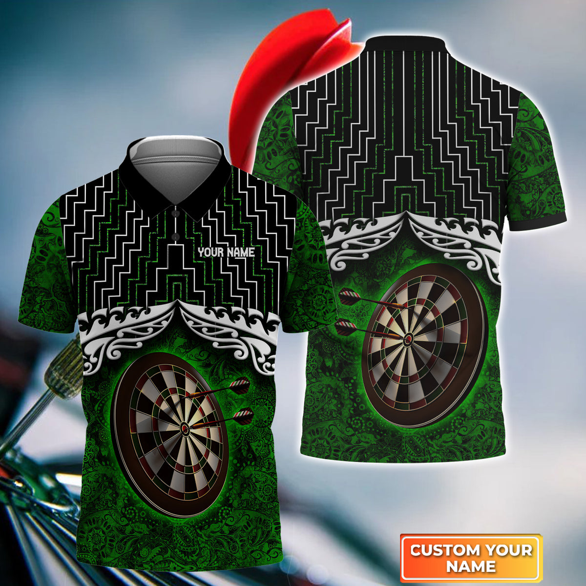 Lasfour Addict Celtic Pattern Darts Personalized Name 3D Shirt DMA0264 main image 1