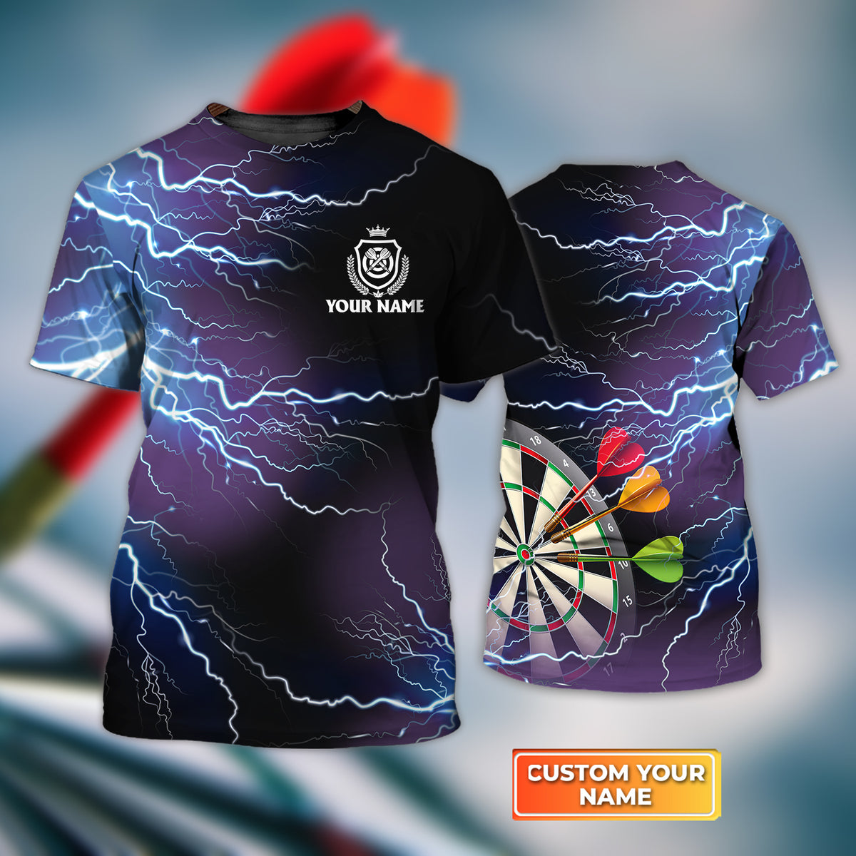 Lasfour Smoke Flaming Darts Personalized Name 3D Shirt DMA0342 main image 1