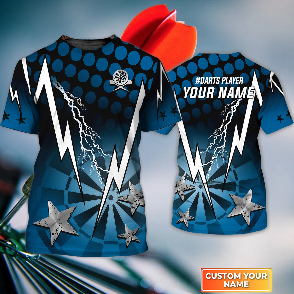 Lasfour Smoke Flaming Darts Personalized Name 3D Shirt DMA0342