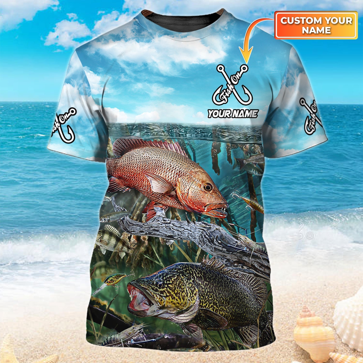 Fishing Personalized Name 3D T Shirt 195, Nvc97