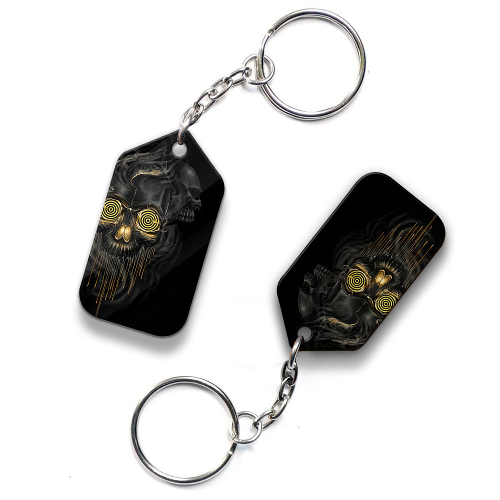 Shut Up And Bowl Golden Skull Keychain Gift For Bowler