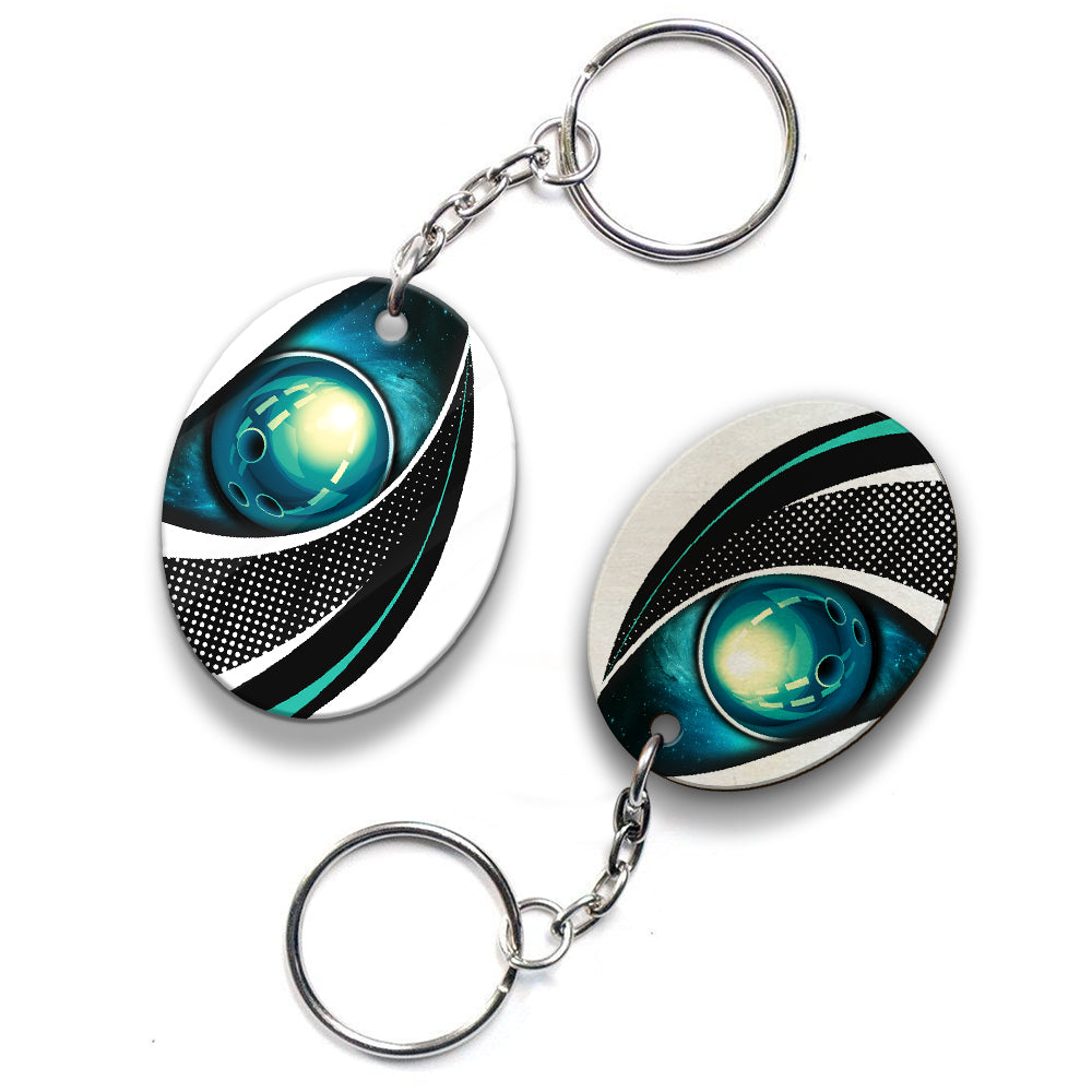 Eagle Bowling Team Blue Bowling Ball Keychain