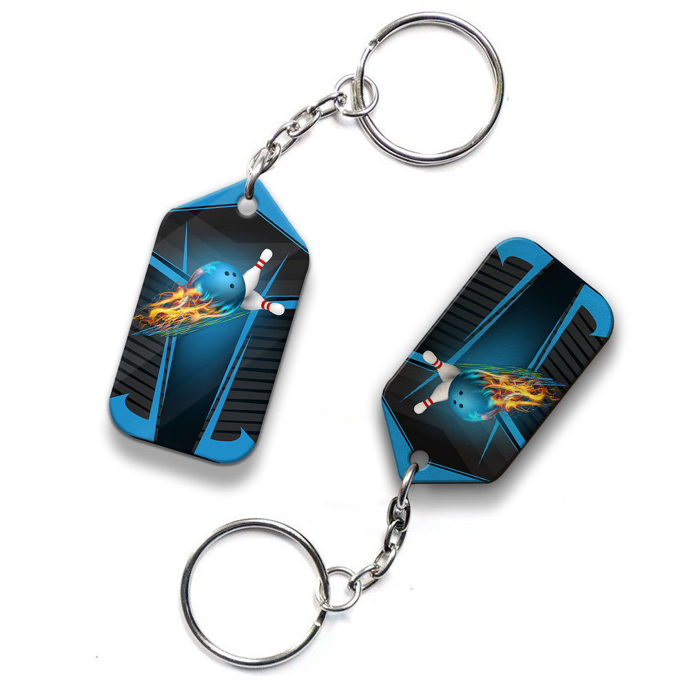 Never Underestimate an Old Man Who Loves Bowling Keychain Gift For Bowler