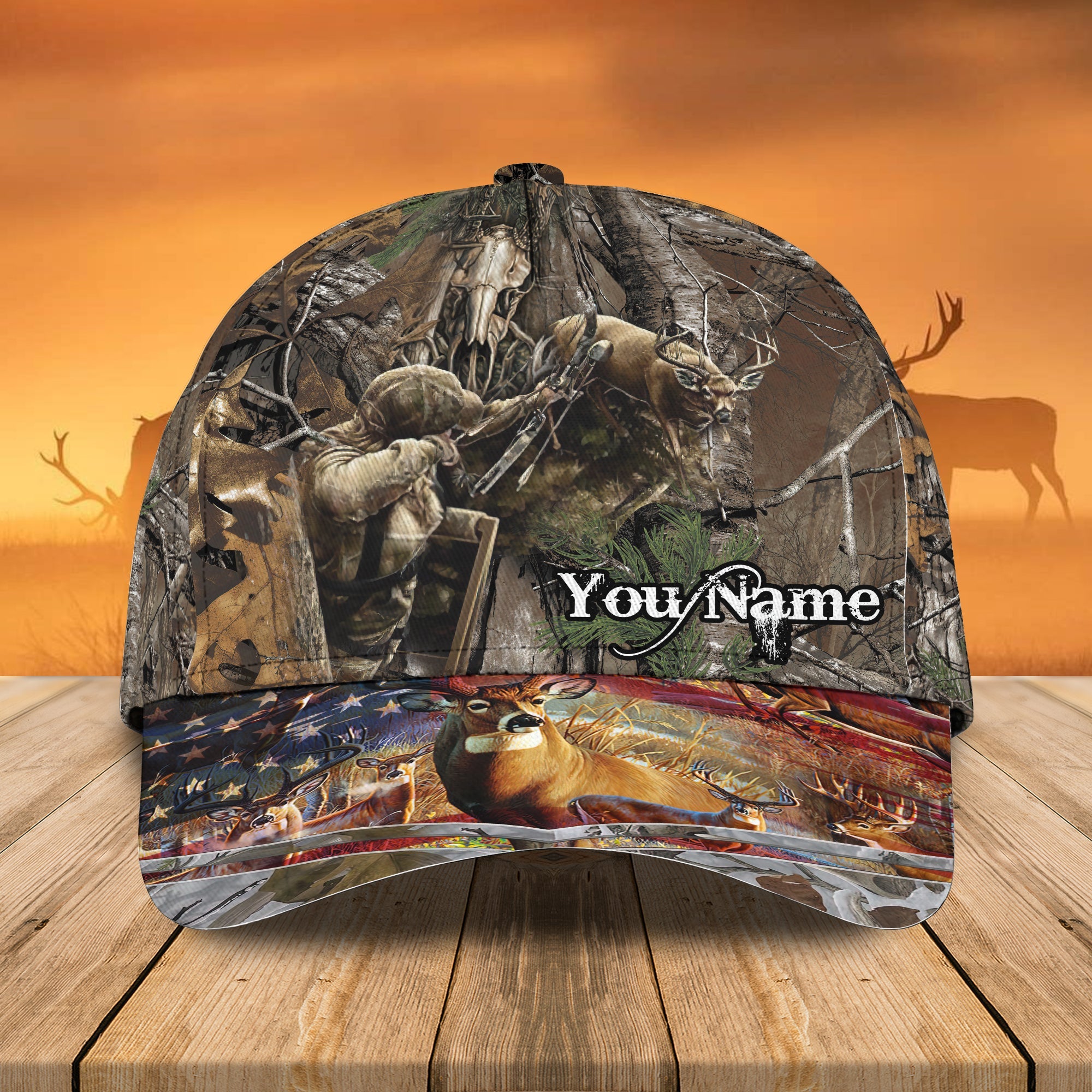 Deer Hunting - Bow Hunting 2 - Personalized Name Cap 8 - Nvc97
