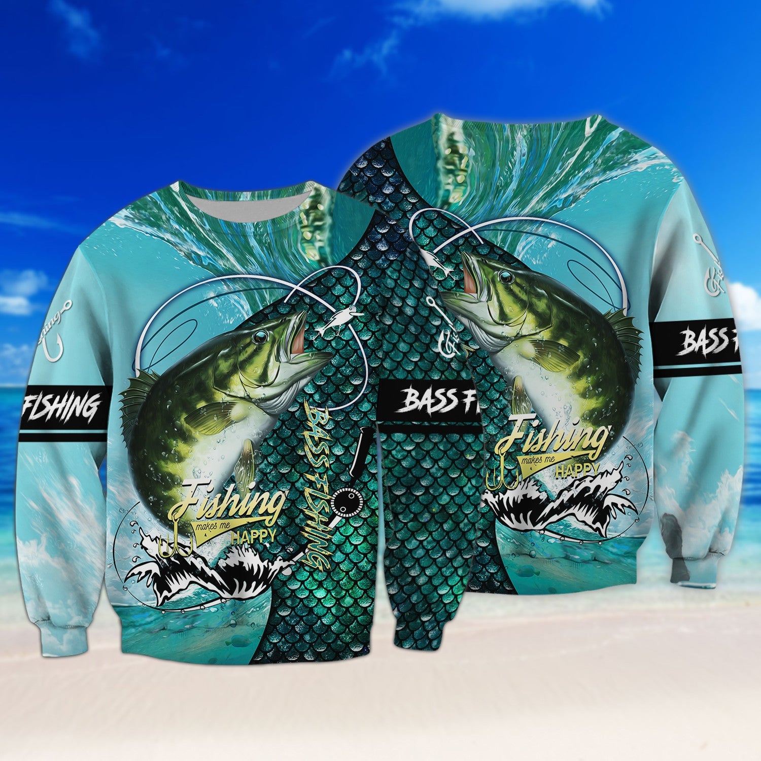 Bass Fishing 3D Full Print Shirts, Unique Design for Anglers, Perfect Gift for Bass Fishing Enthusiasts!