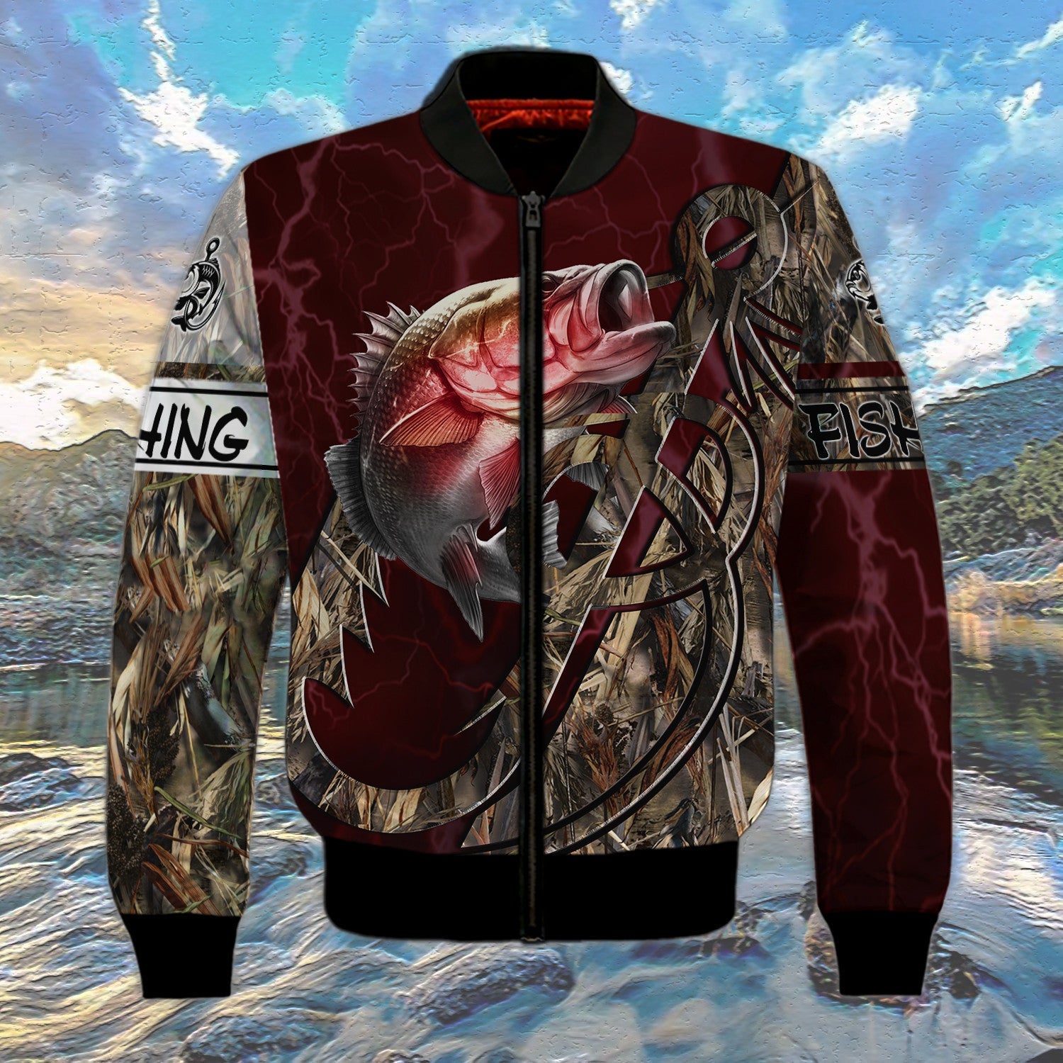 Bass Fishing Red 3D Full Print Shirts, Unique Design for Anglers, Perfect Gift for Bass Fishing Enthusiasts!