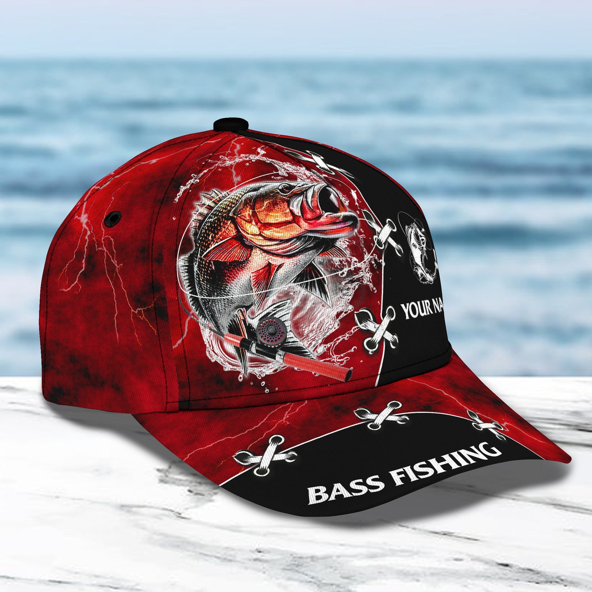 Bass Fishing Personalized Name 3D Classic Cap