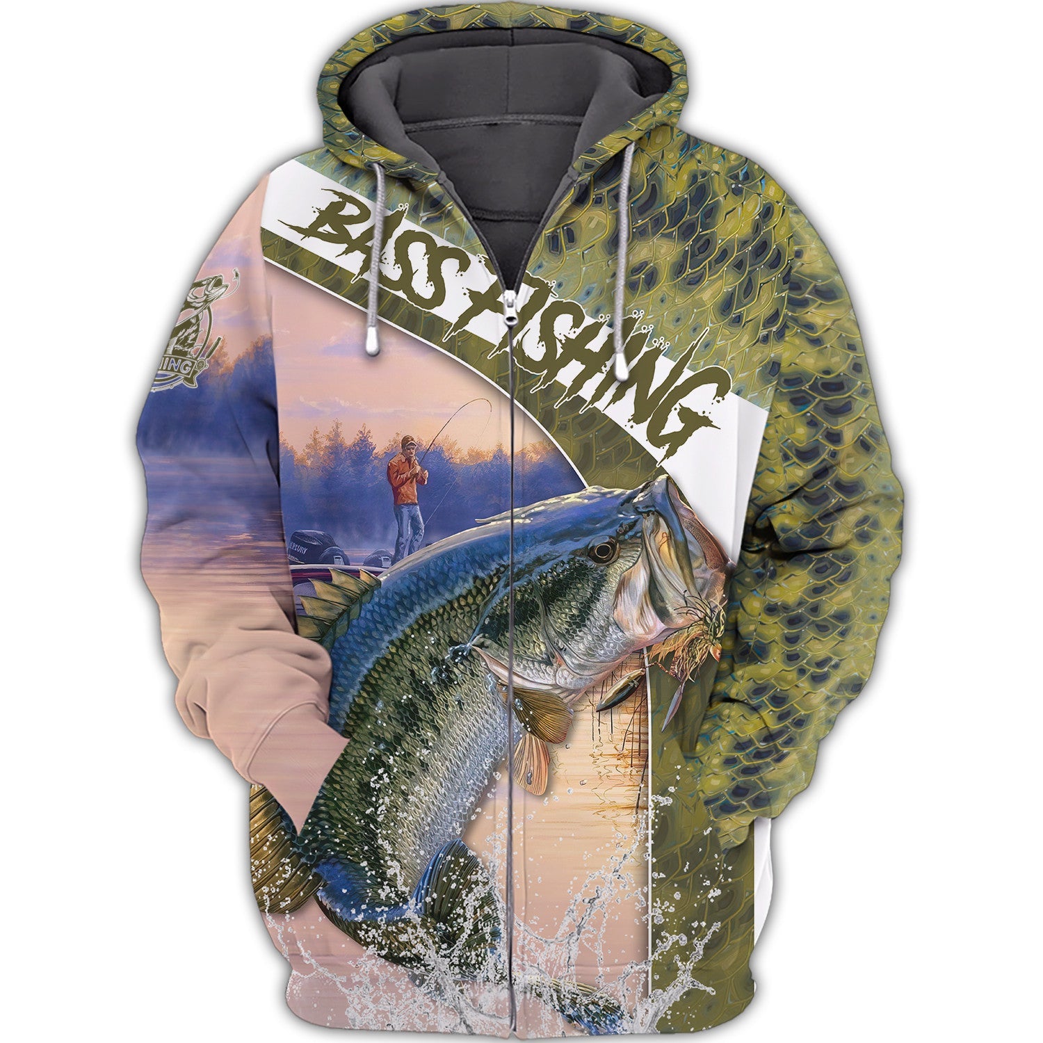 Fishing Shirt Bass Shirts for Men Fish 3D Printed Fishing Hoodie Tshirt