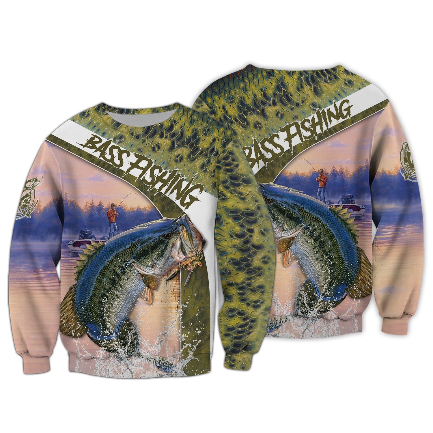 Fishing Shirt Bass Shirts for Men Fish 3D Printed Fishing Hoodie Tshirt