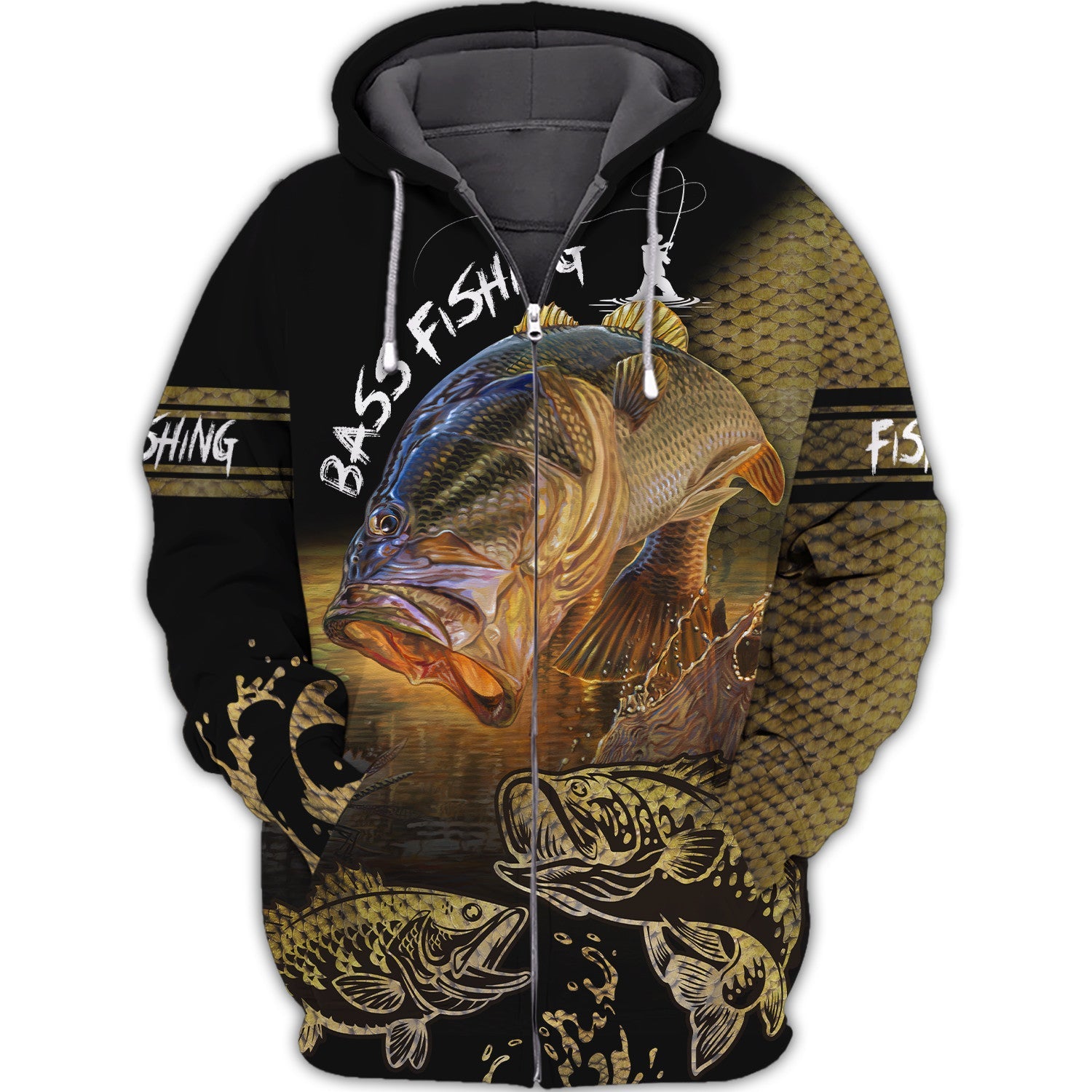 Bass Fishing On Skin 3d Print Fishing Shirt For Men And Women Hoodie Tshirt
