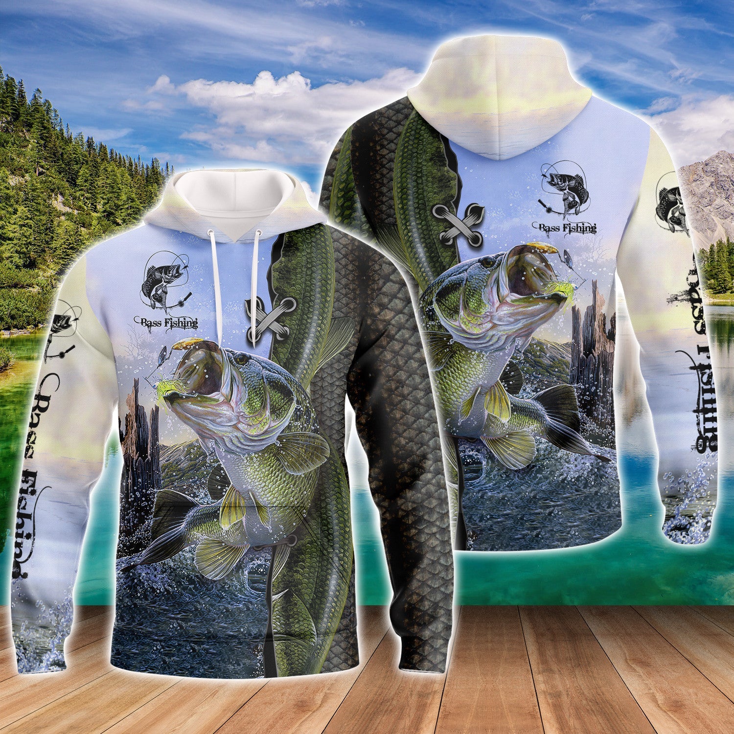 Bass Fishing 3D Full Print Shirts, Unique Design for Anglers, Perfect Gift for Bass Fishing Enthusiasts!
