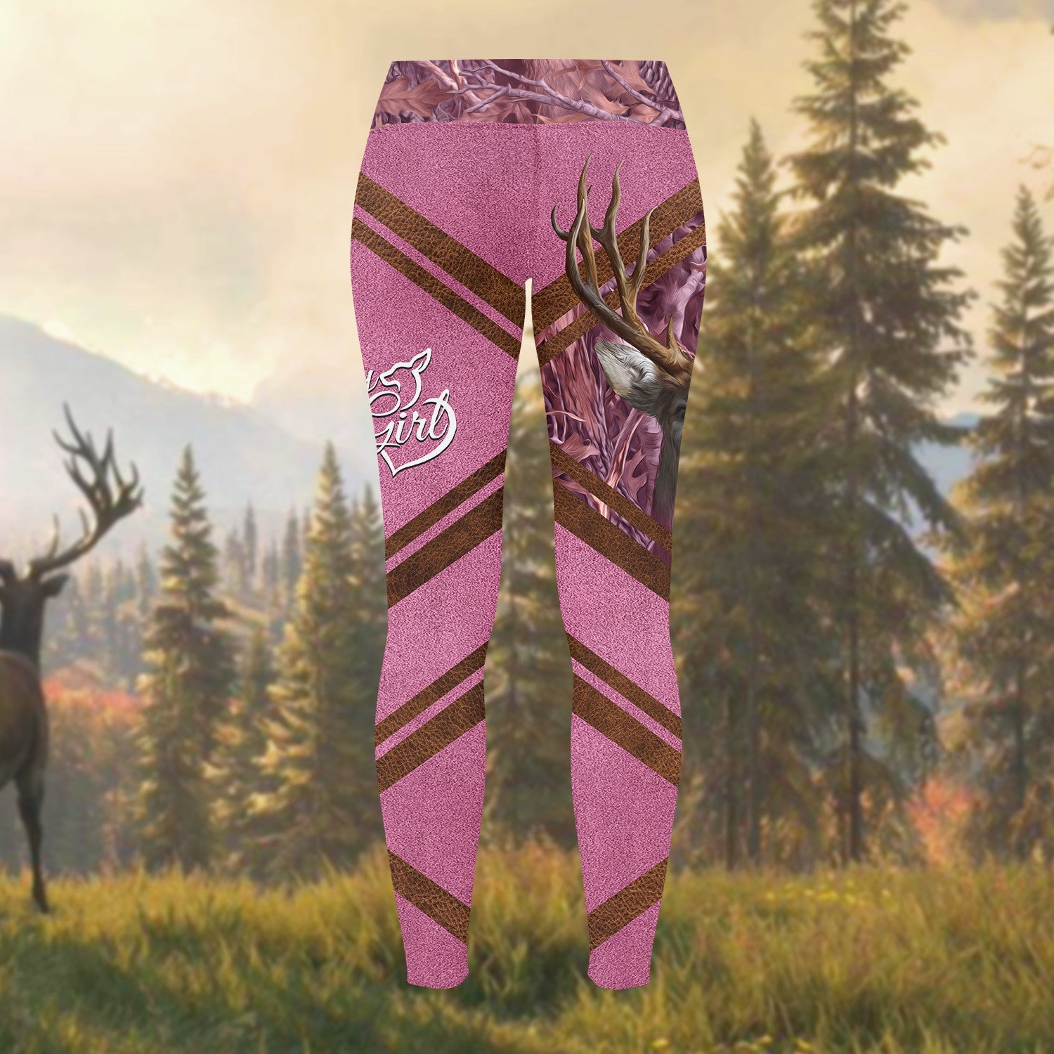 Country Girl Legging Pink Hunting Pattern 3D Legging 01