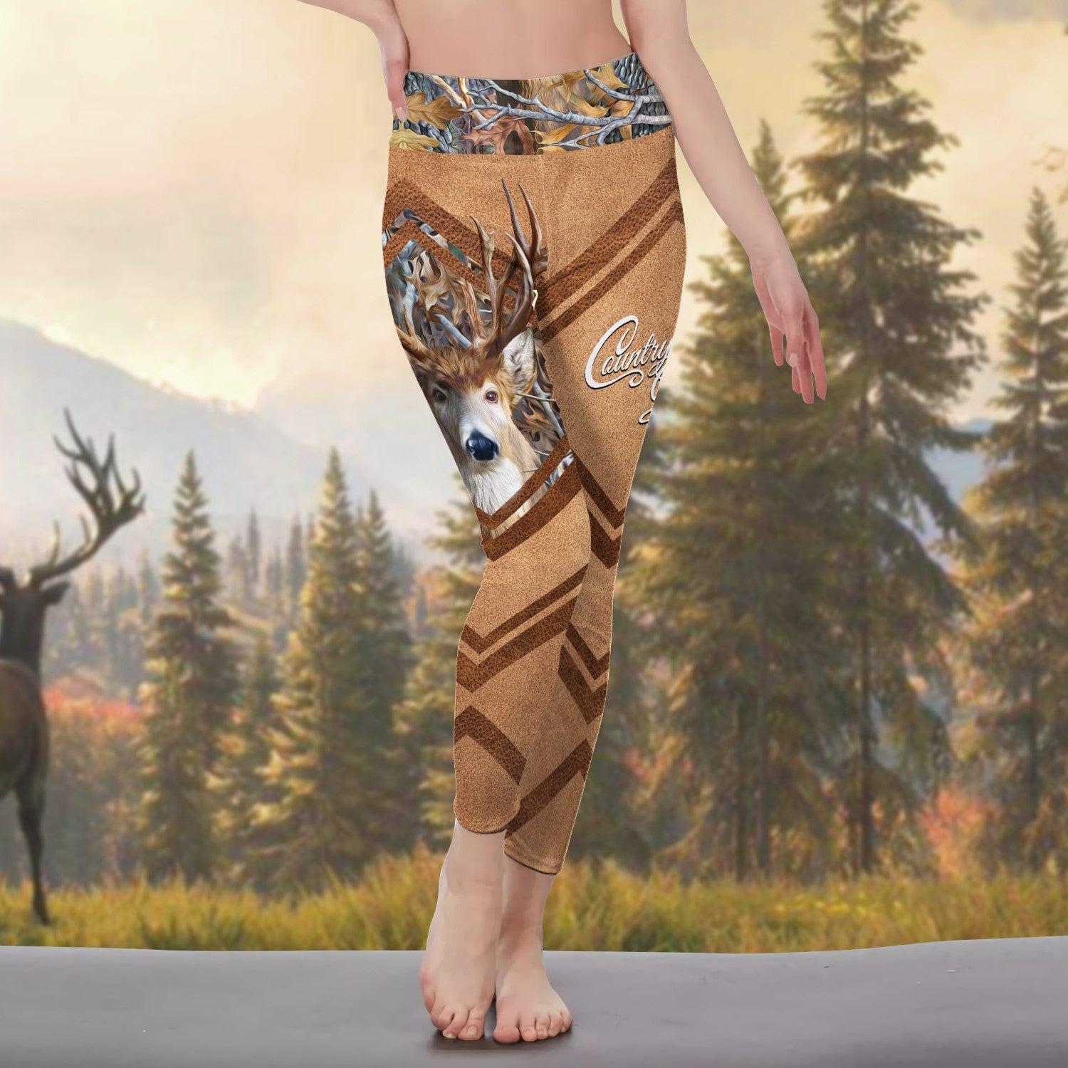 Country Girl Legging Pink Hunting Pattern 3D Legging 02