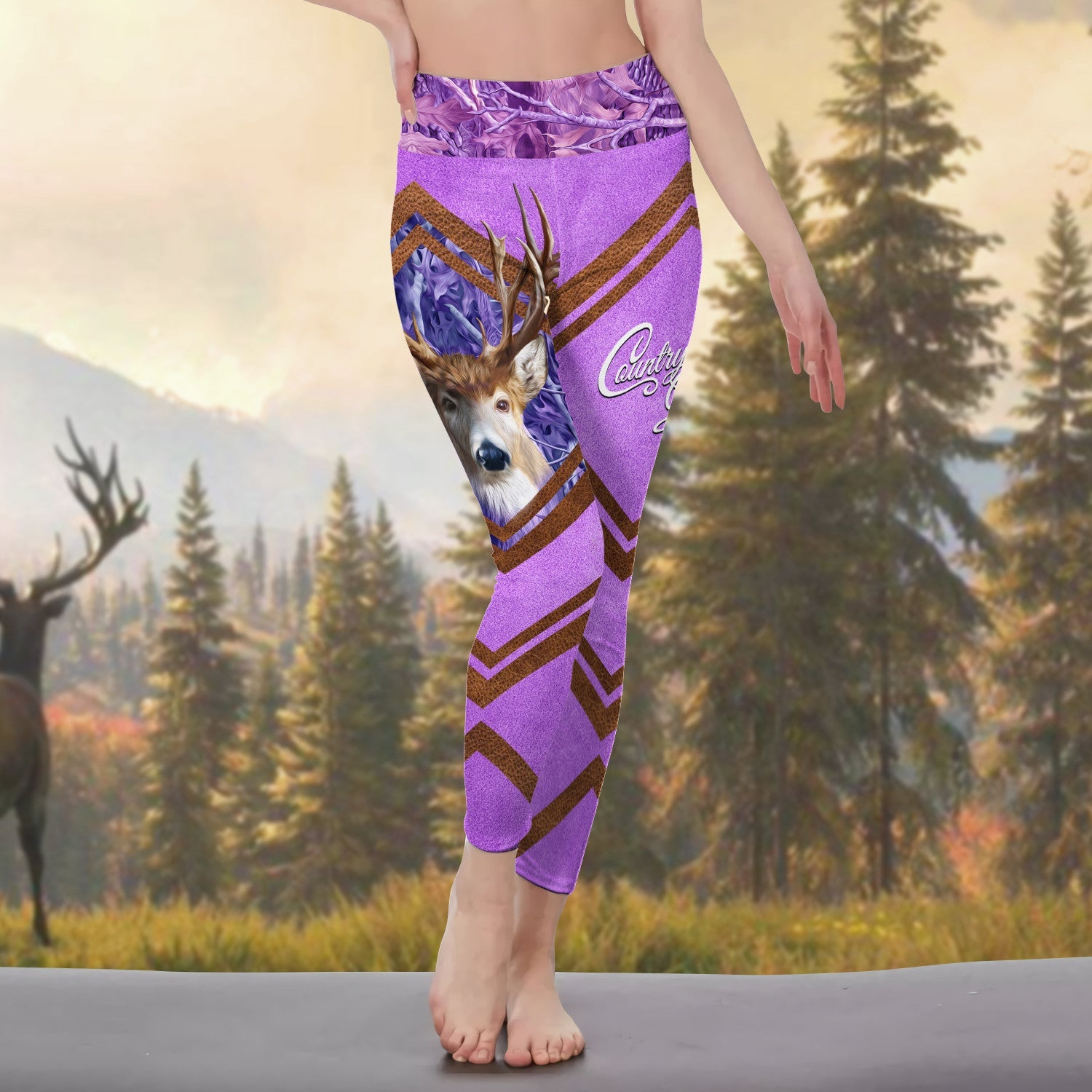 Country Girl Legging Pink Hunting Pattern 3D Legging 03