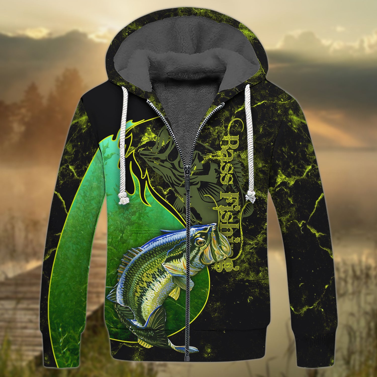 Bass Fishing Underwater Yinyang Camo 3D Print Shirts