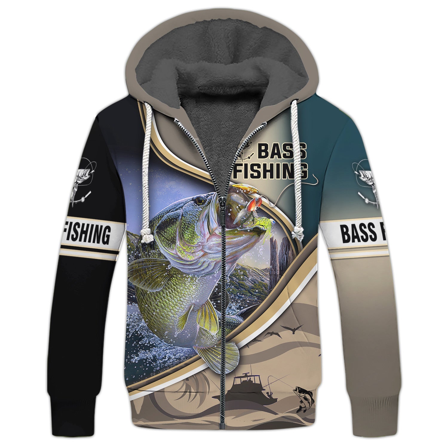 Bass Fishing Hooked 3D Hoodie Tshirt