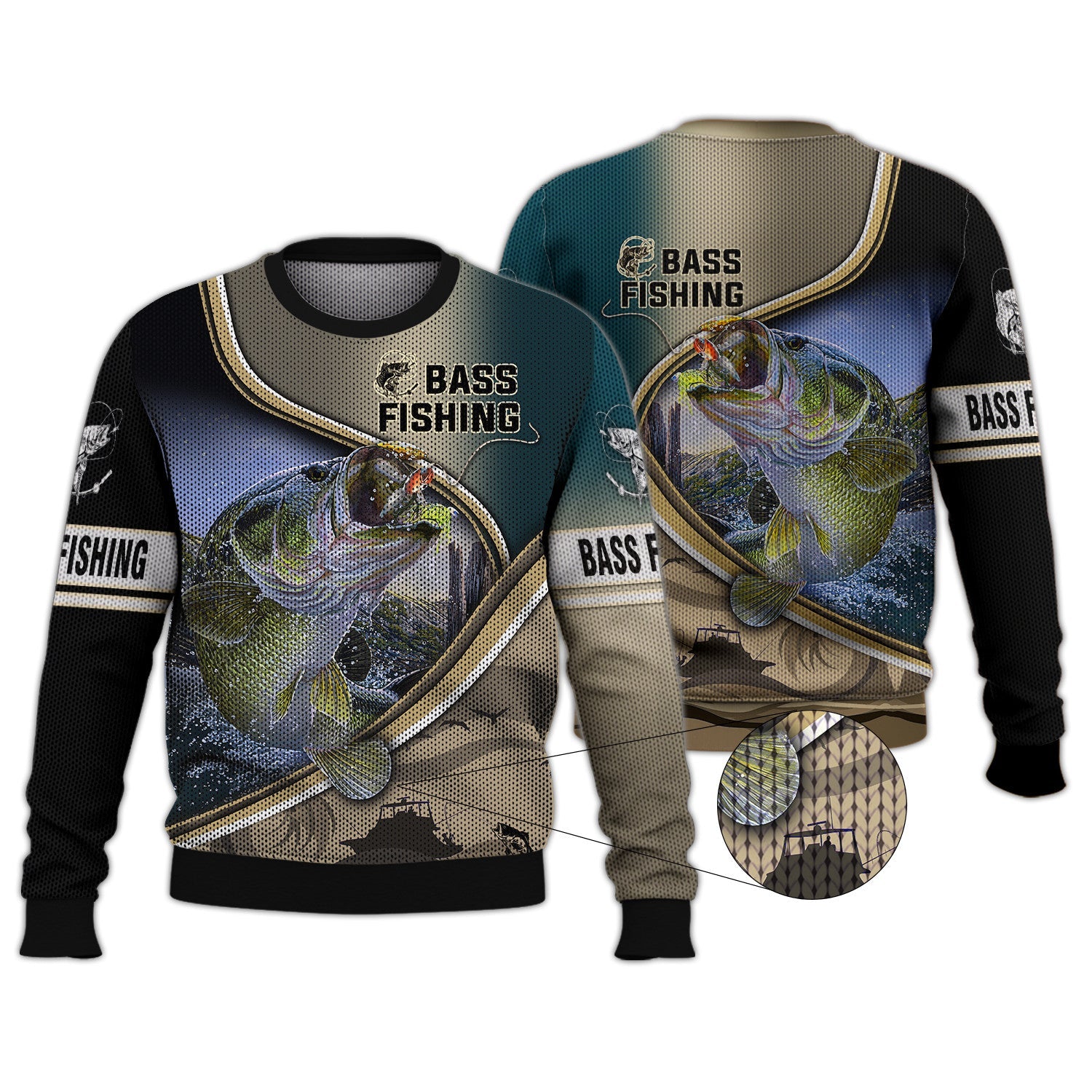 Bass Fishing Hooked 3D Hoodie Tshirt