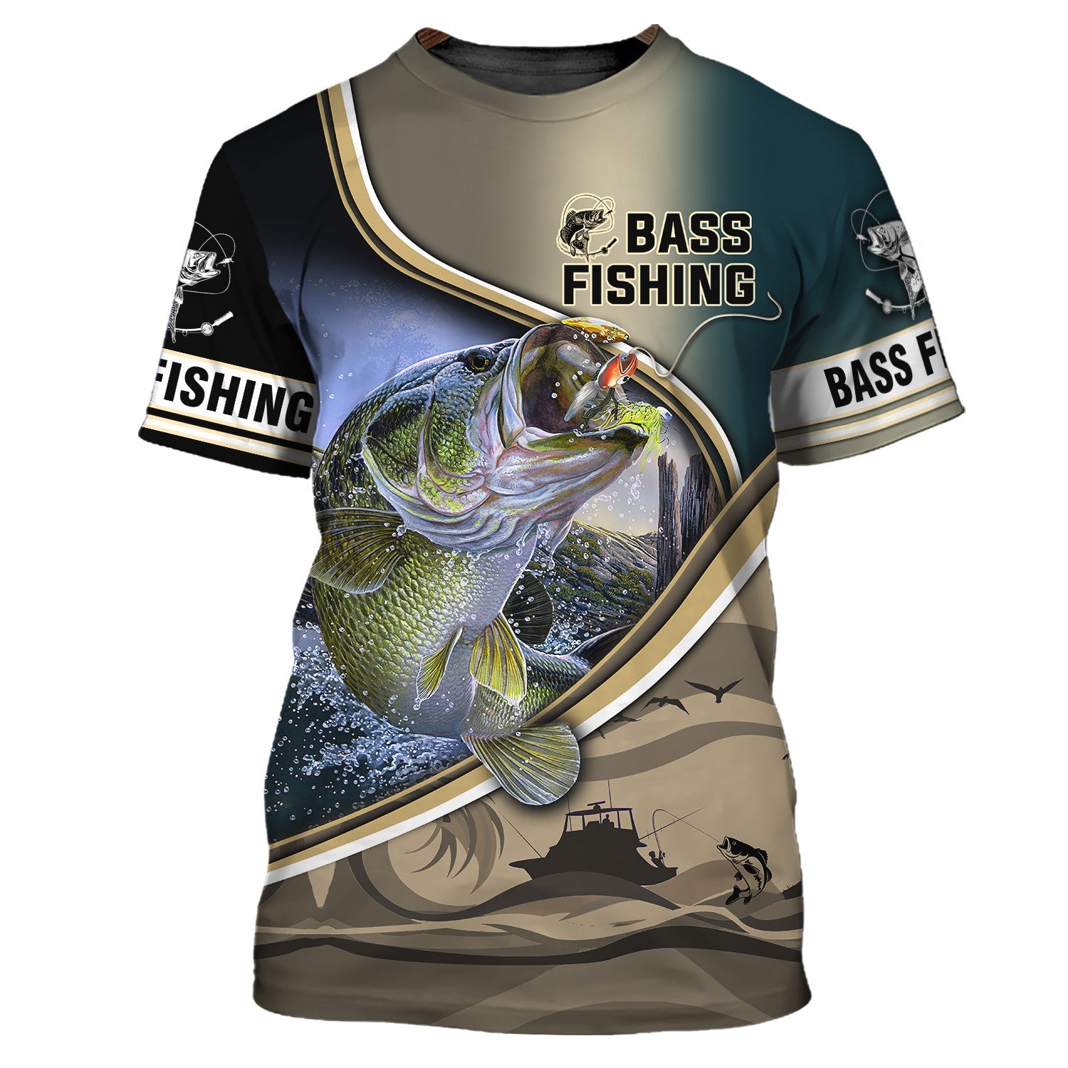 Bass Fishing Hooked 3D Hoodie Tshirt