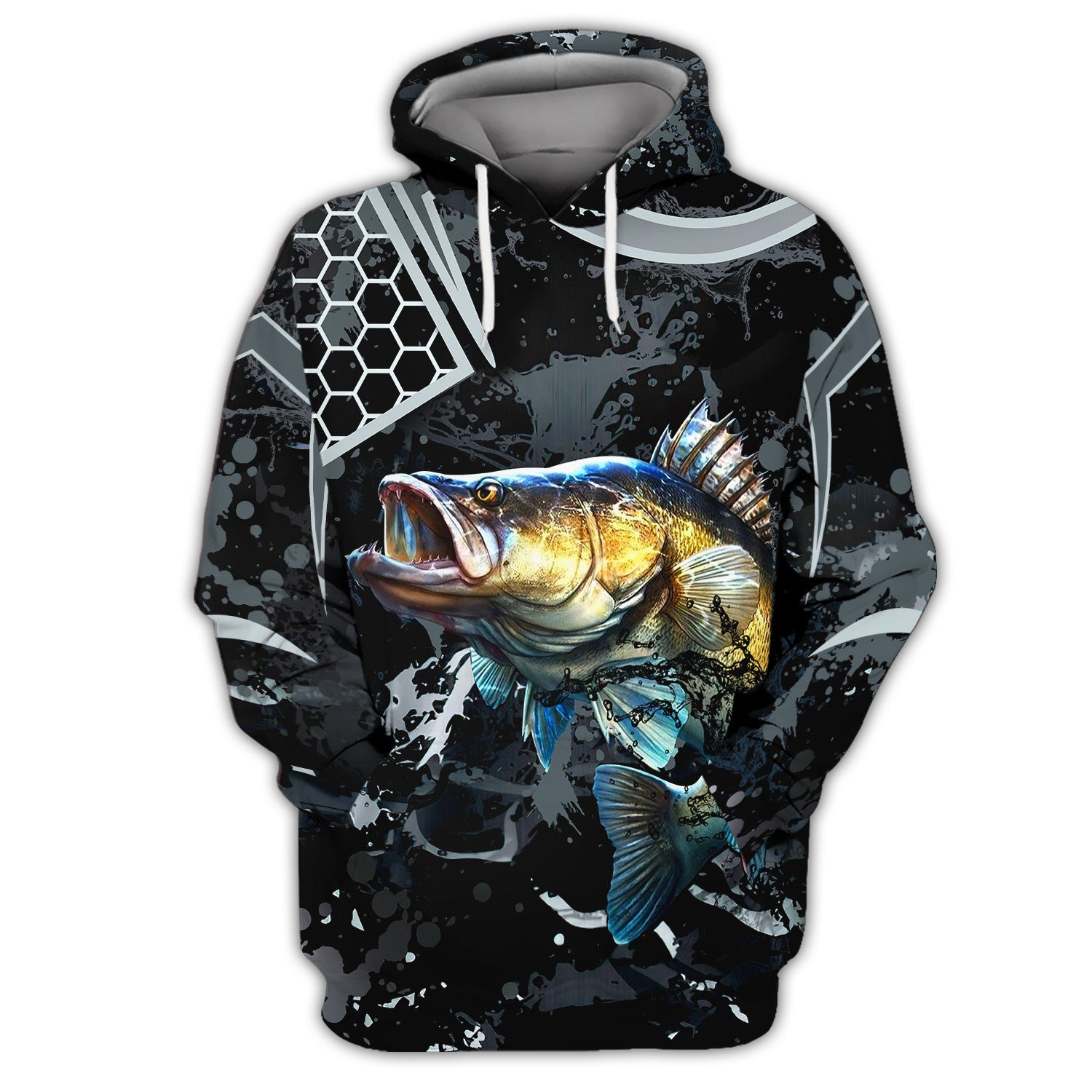 Bass Fishing Black 3D Hoodie Shirt For Men Hunting Life Hoodie Gifts