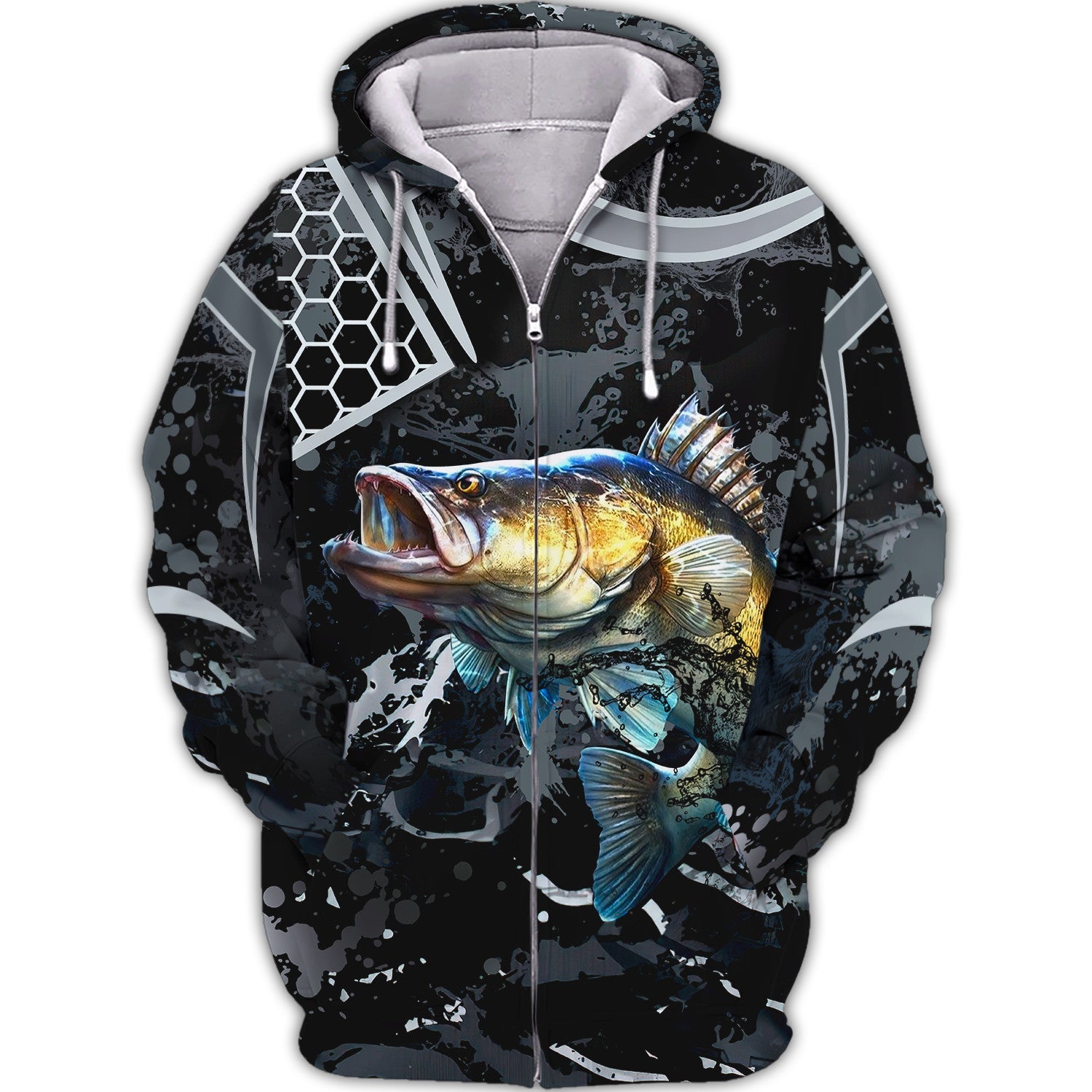 Bass Fishing Black 3D Hoodie Shirt For Men Hunting Life Hoodie Gifts
