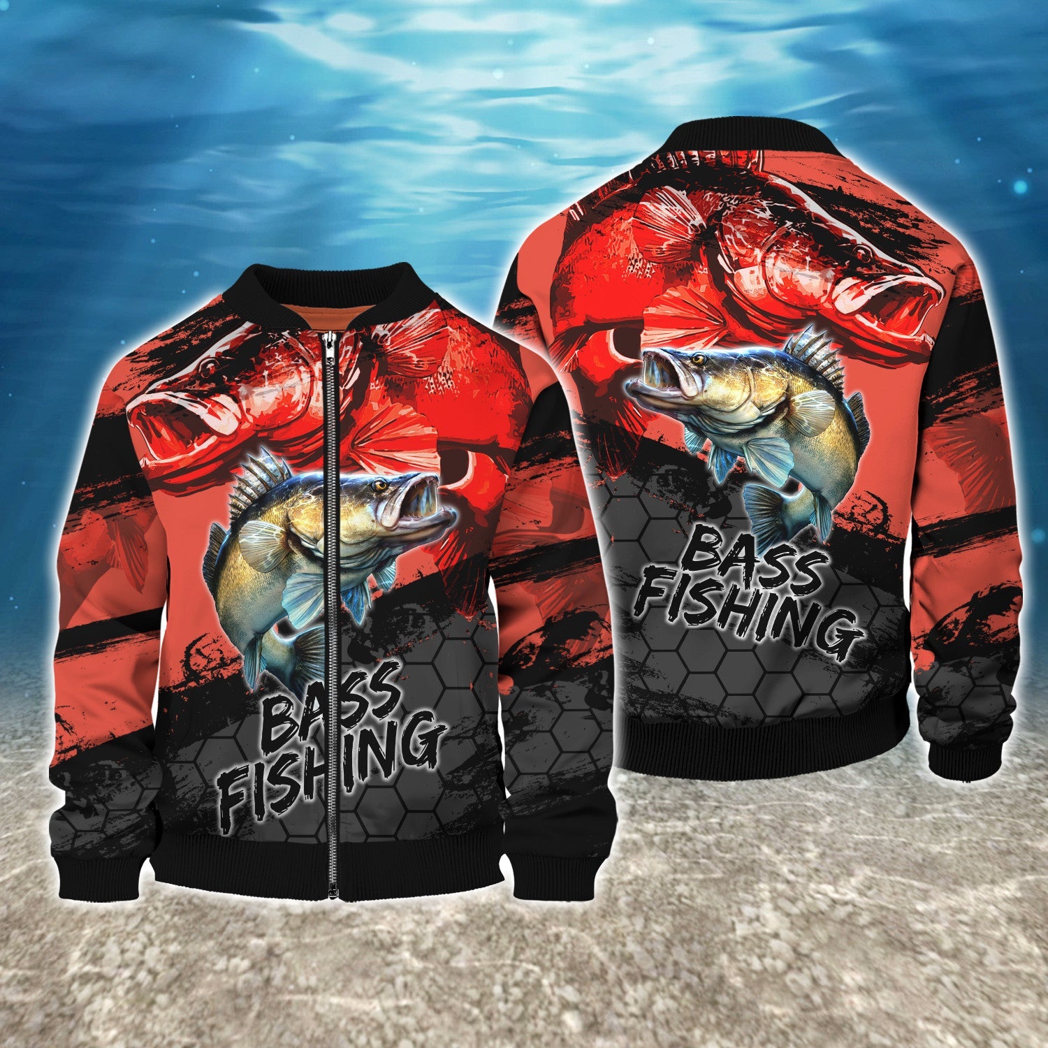 Bass Fishing Red 3D Hoodie Shirt For Men Hunting Life Hoodie Gifts