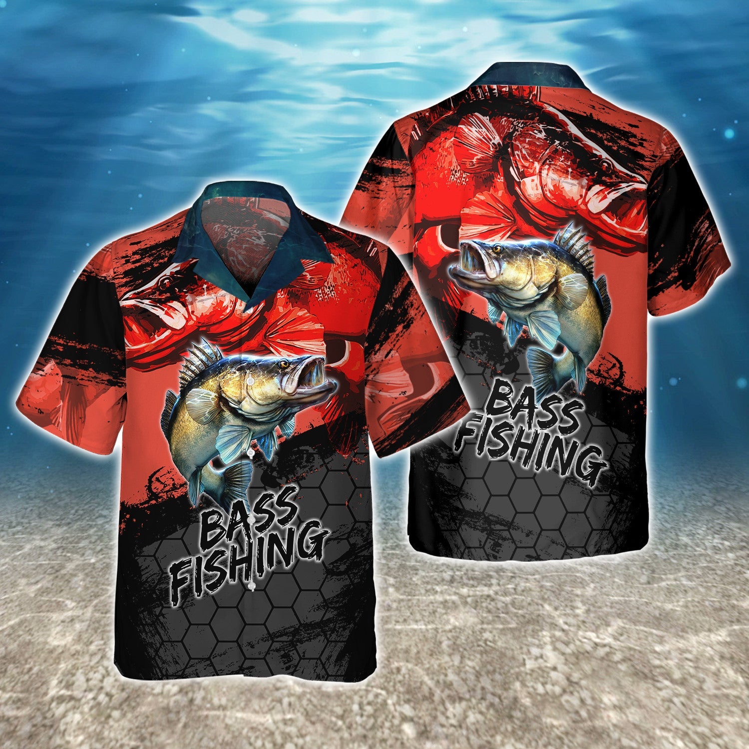 Bass Fishing Red 3D Hoodie Shirt For Men Hunting Life Hoodie Gifts
