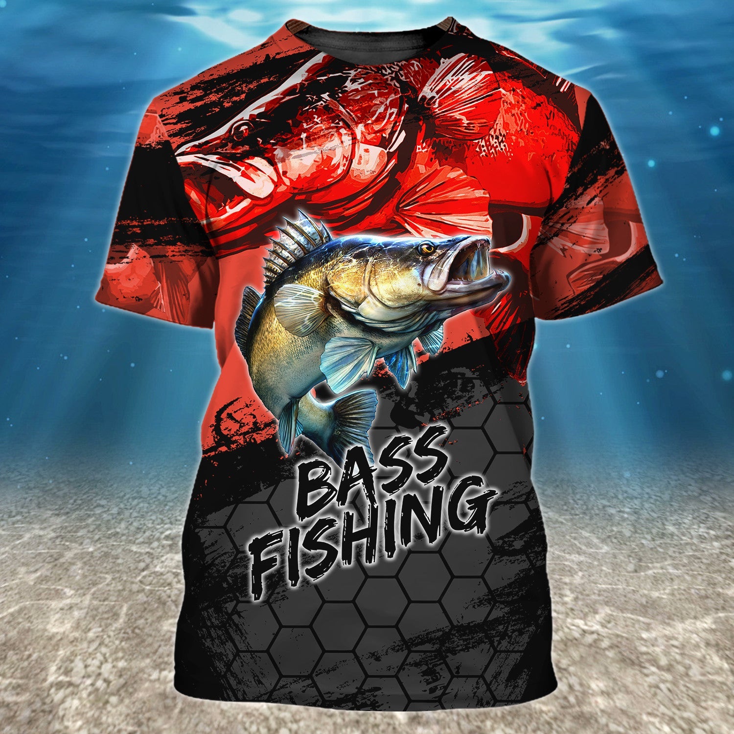 Bass Fishing Red 3D Hoodie Shirt For Men Hunting Life Hoodie Gifts