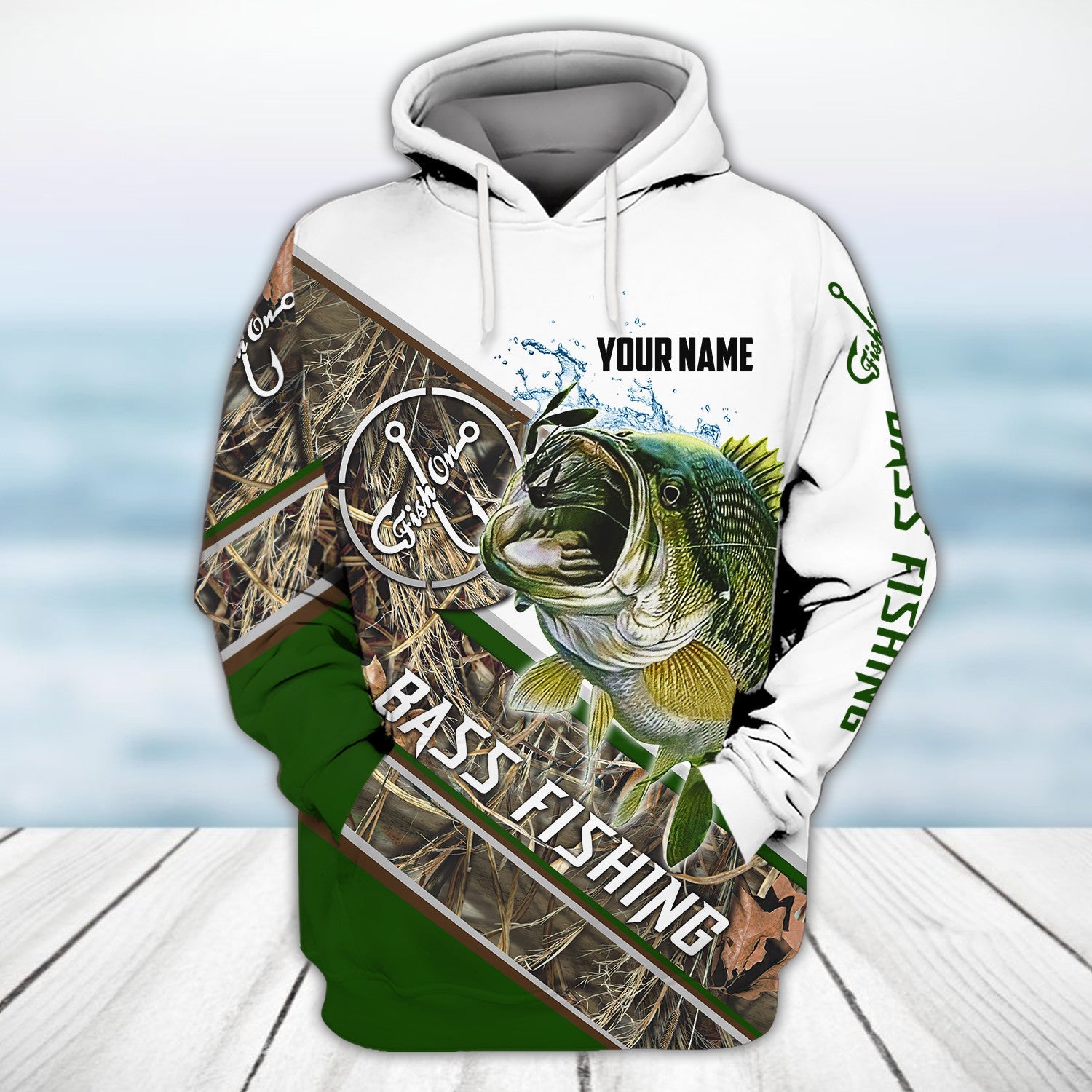 Bass Fishing, Fish On Custom Name 3D Full Print