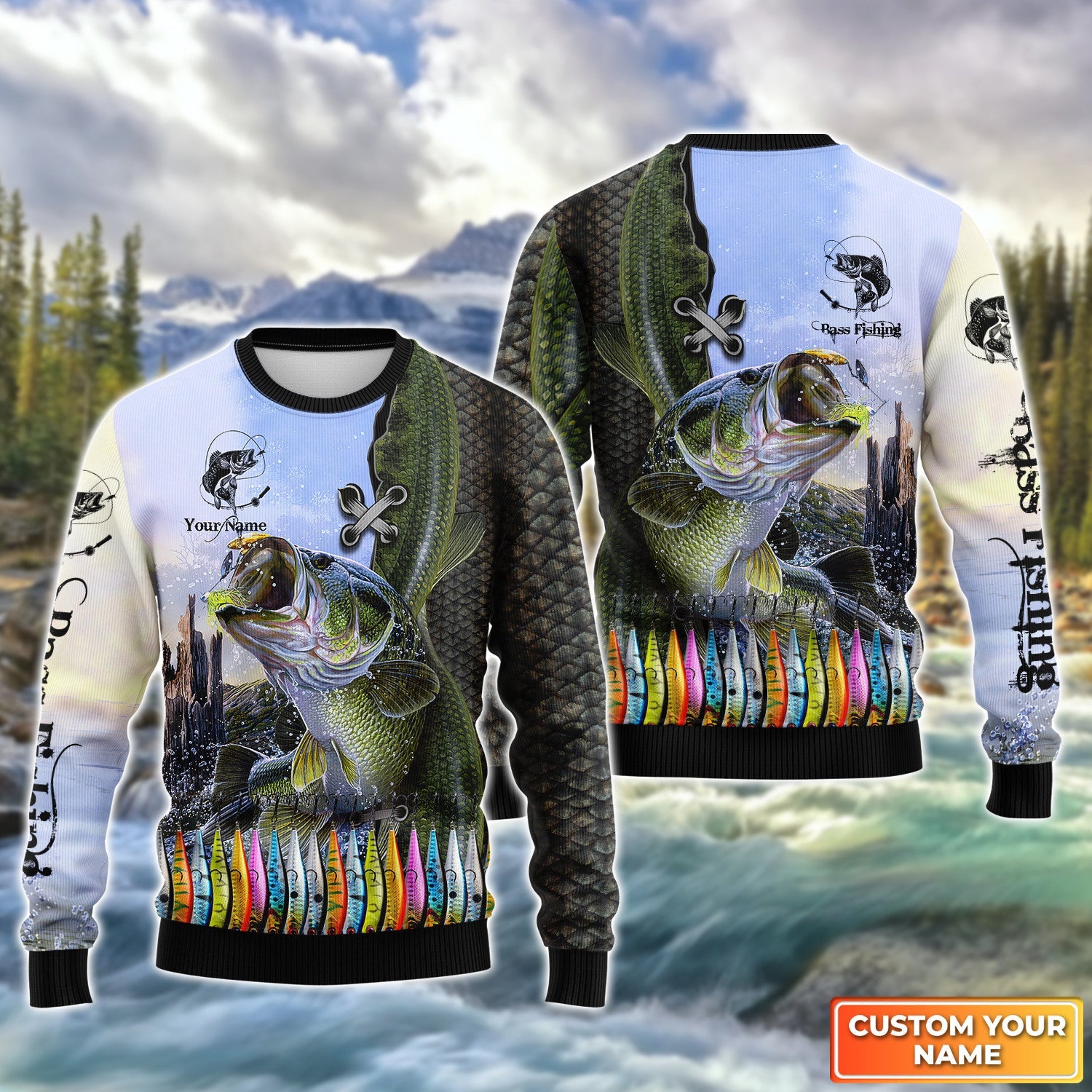 Bass Fishing And Fishing Tackle Personalized Name 3D Full Print Shirts