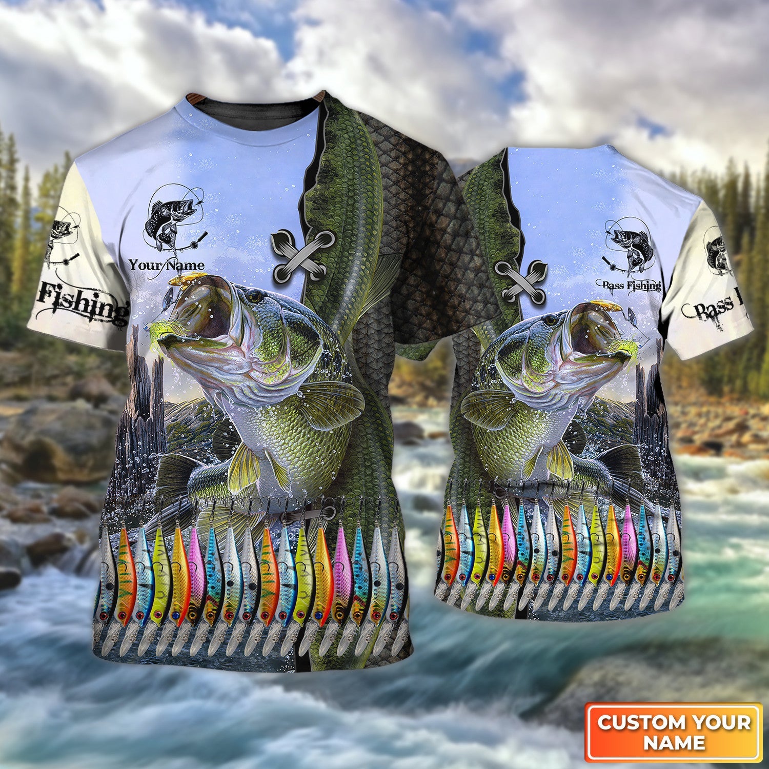 Bass Fishing And Fishing Tackle Personalized Name 3D Full Print Shirts