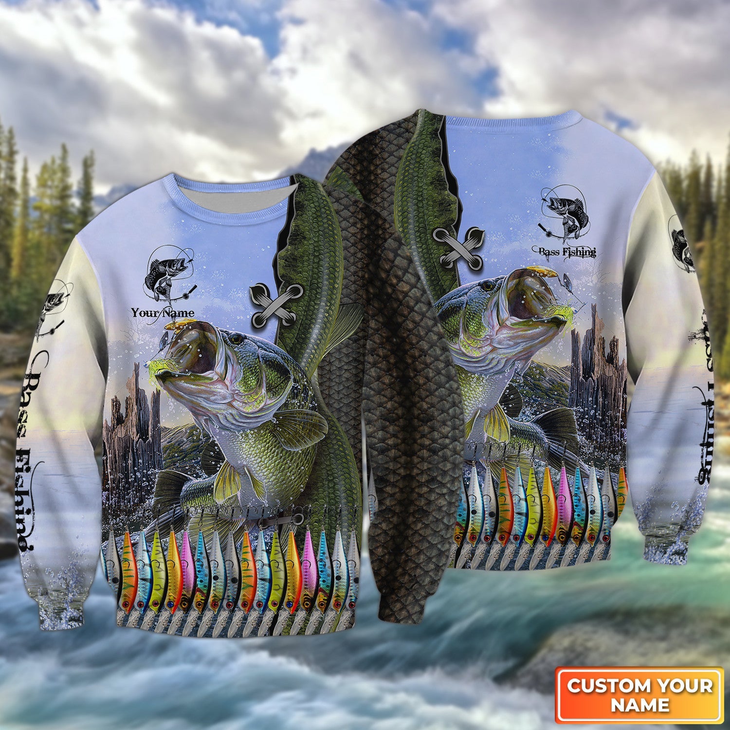 Bass Fishing And Fishing Tackle Personalized Name 3D Full Print Shirts