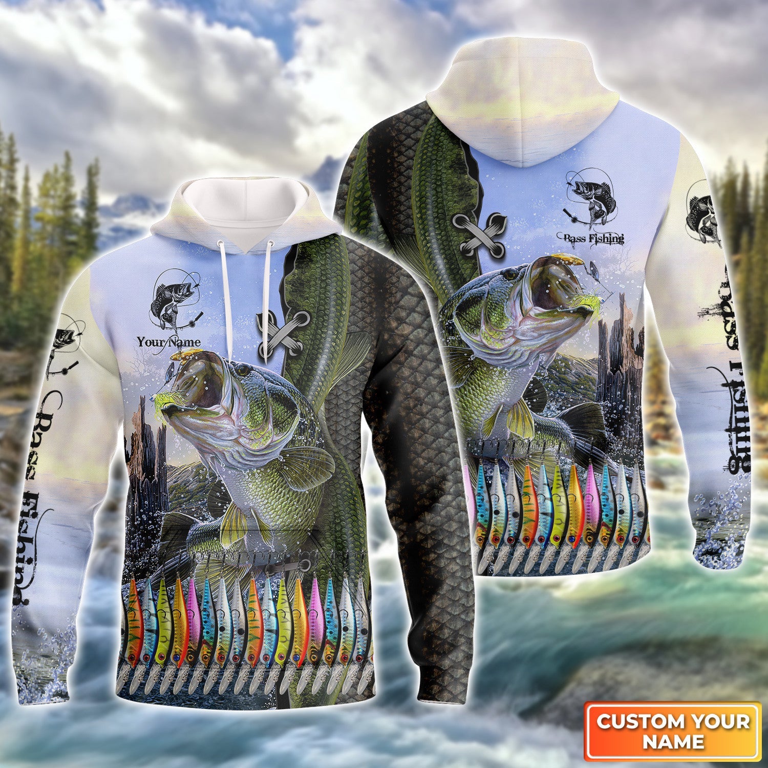 Bass Fishing And Fishing Tackle Personalized Name 3D Full Print Shirts