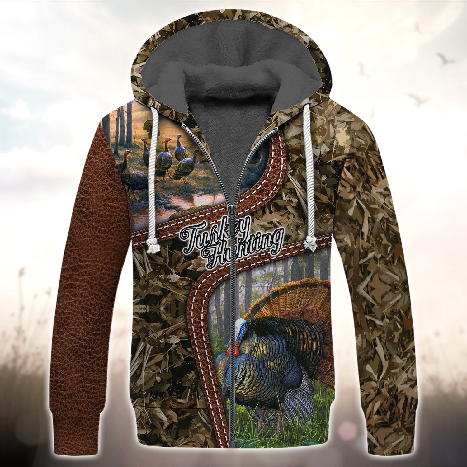 Turkey Bird Hunting Animal Hunter Camo Tattoo 3D All Over Printed Shirt