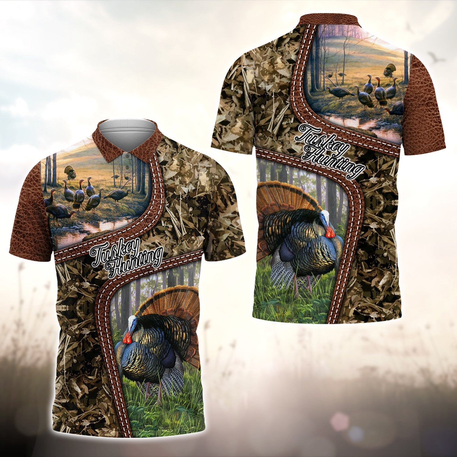Turkey Bird Hunting Animal Hunter Camo Tattoo 3D All Over Printed Shirt