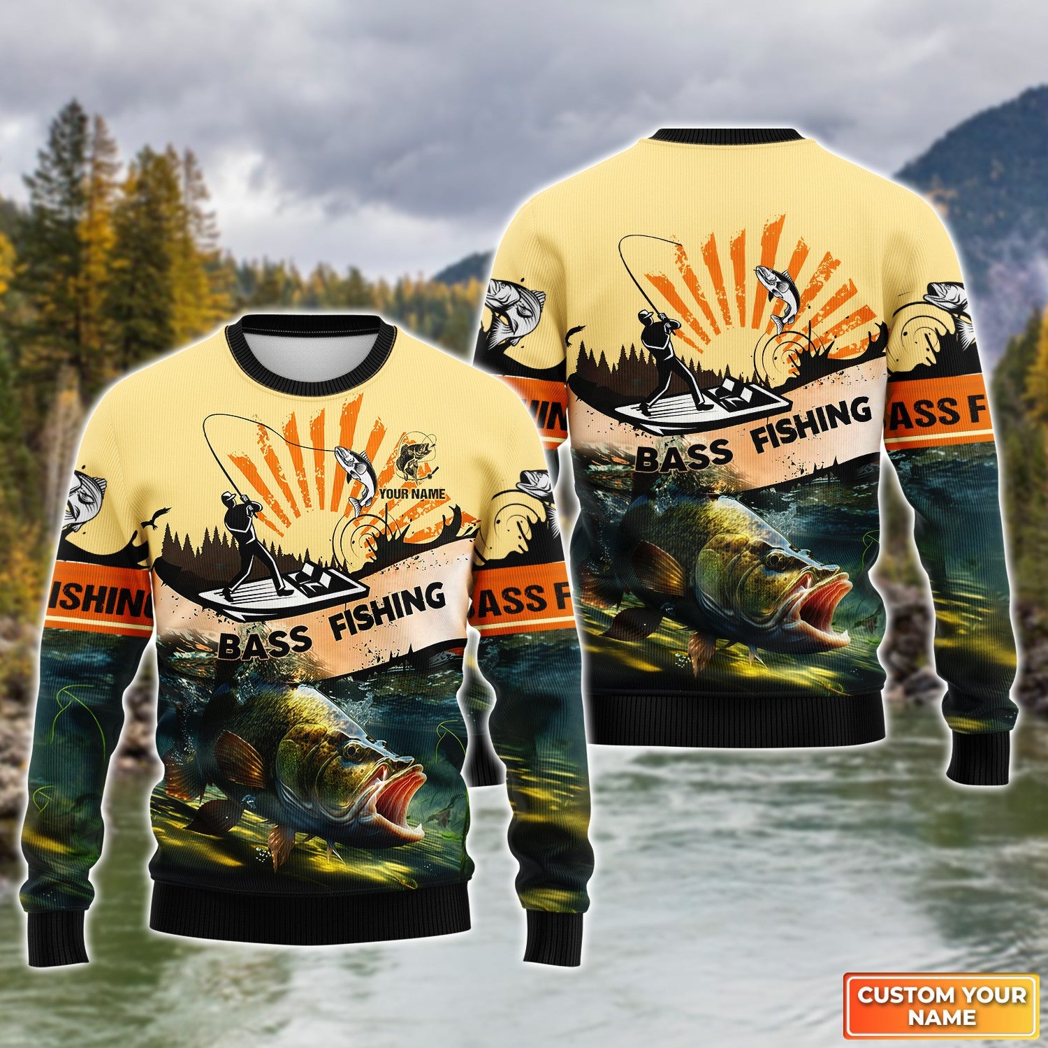 Bass Fishing Personalized Name 3D Full Print Shirts 08