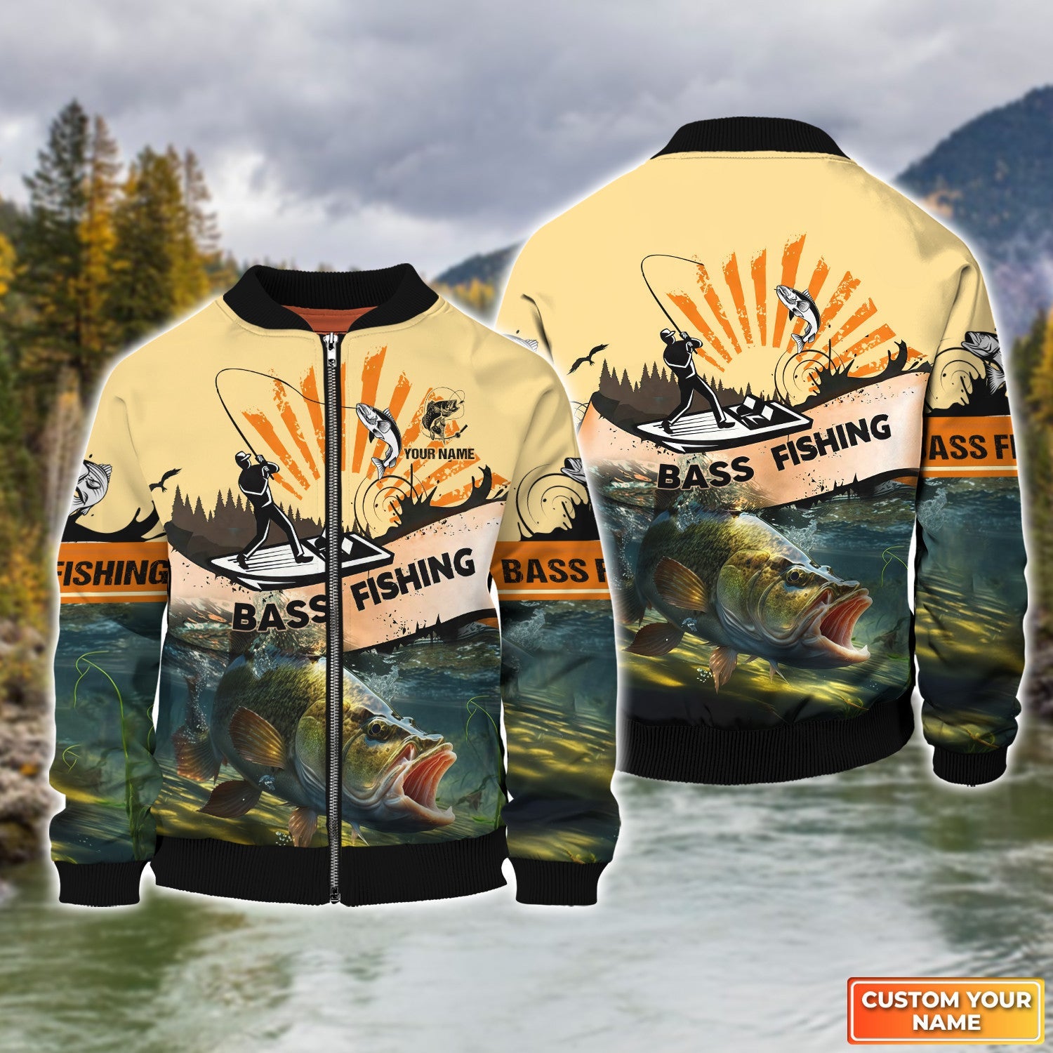 Bass Fishing Personalized Name 3D Full Print Shirts 08