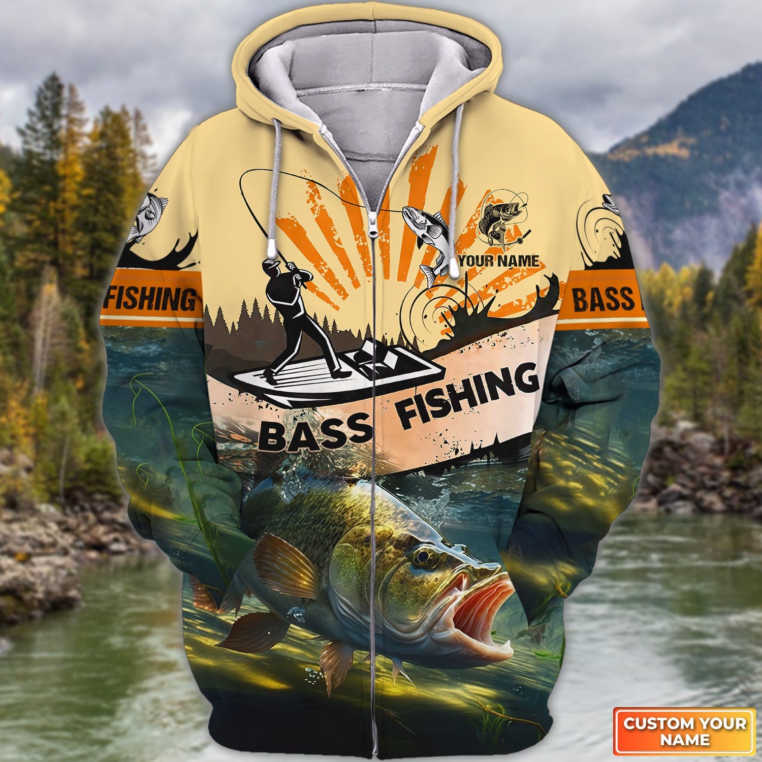Bass Fishing Personalized Name 3D Full Print Shirts 08