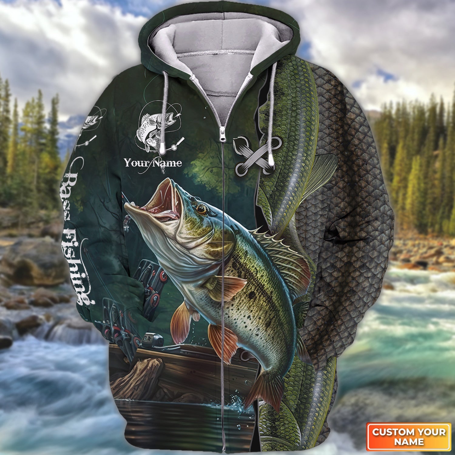Bass Fishing Personalized Name 3D Full Print Shirts 09