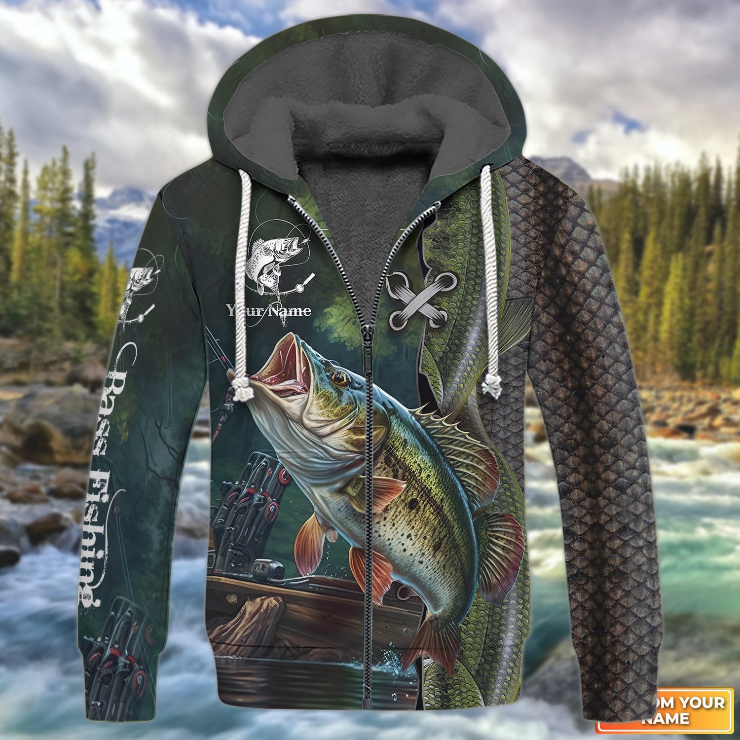 Bass Fishing Personalized Name 3D Full Print Shirts 09