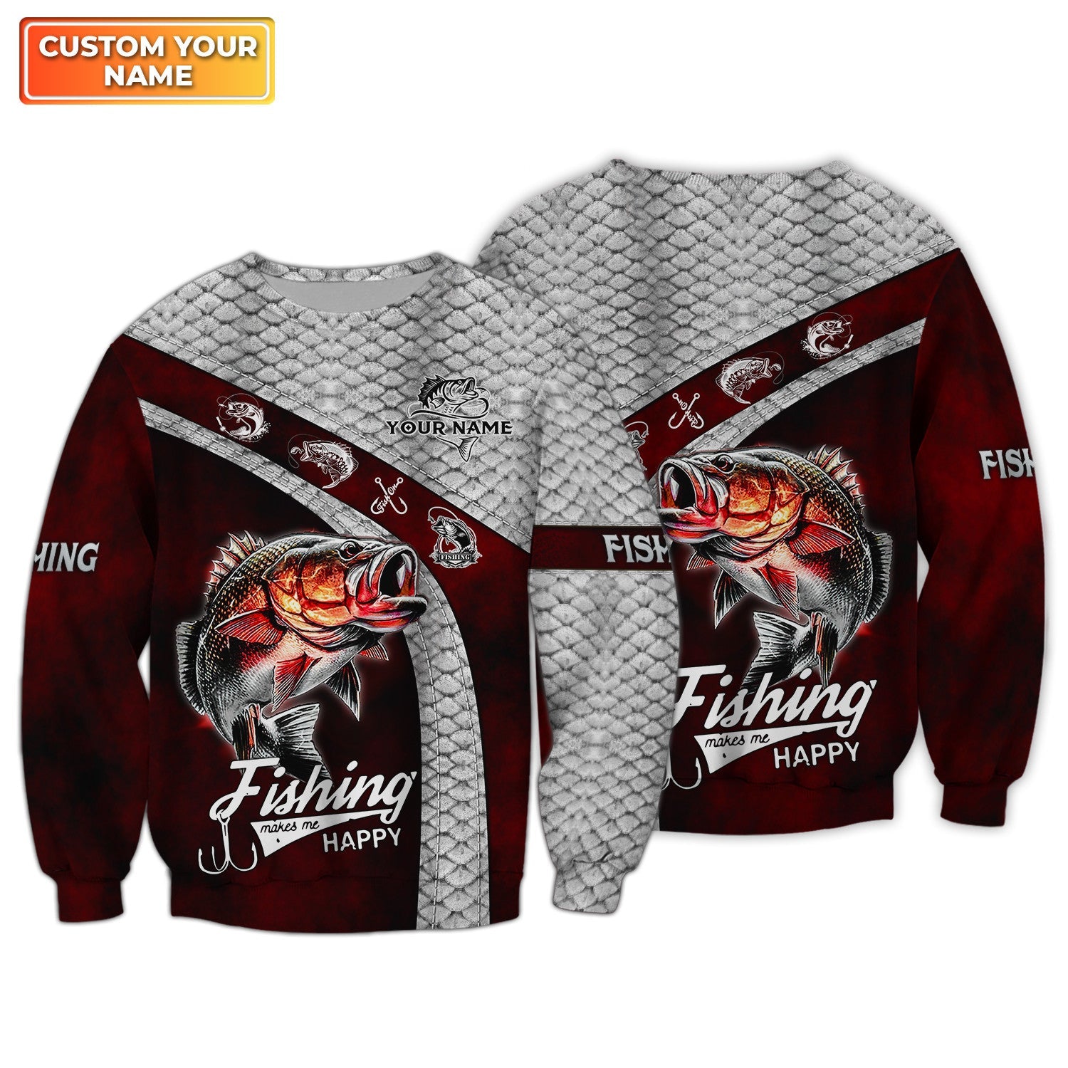 Custom 3D Bass Fishing 3D Full Print Shirts, Unique Design for Anglers, Perfect Gift for Bass Fishing Enthusiasts!