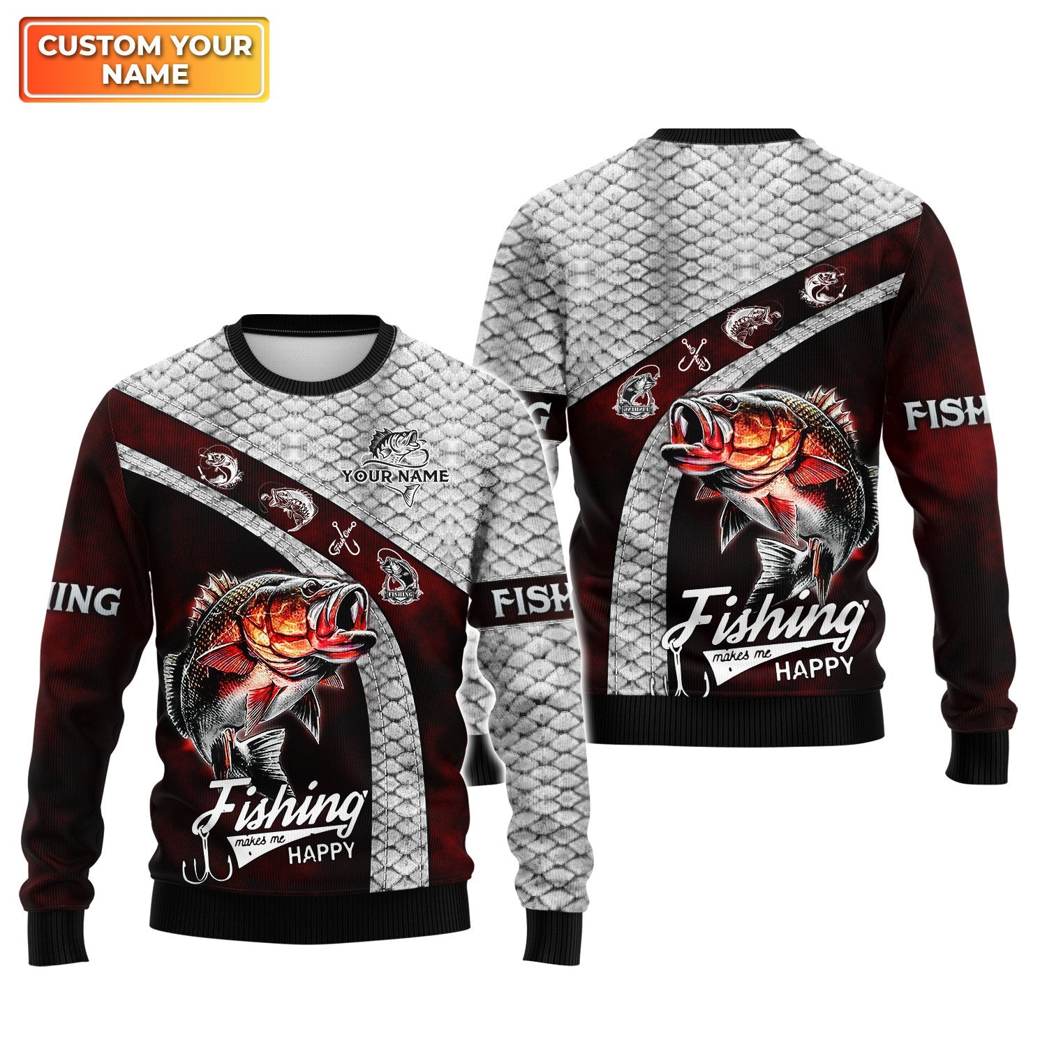 Custom 3D Bass Fishing 3D Full Print Shirts, Unique Design for Anglers, Perfect Gift for Bass Fishing Enthusiasts!