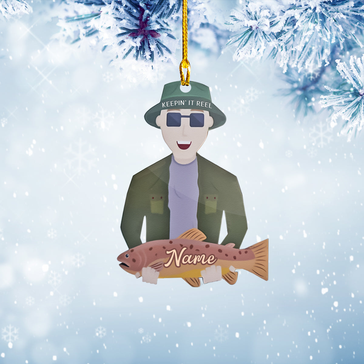 Custom Shaped Ornament - Fishing Lovers