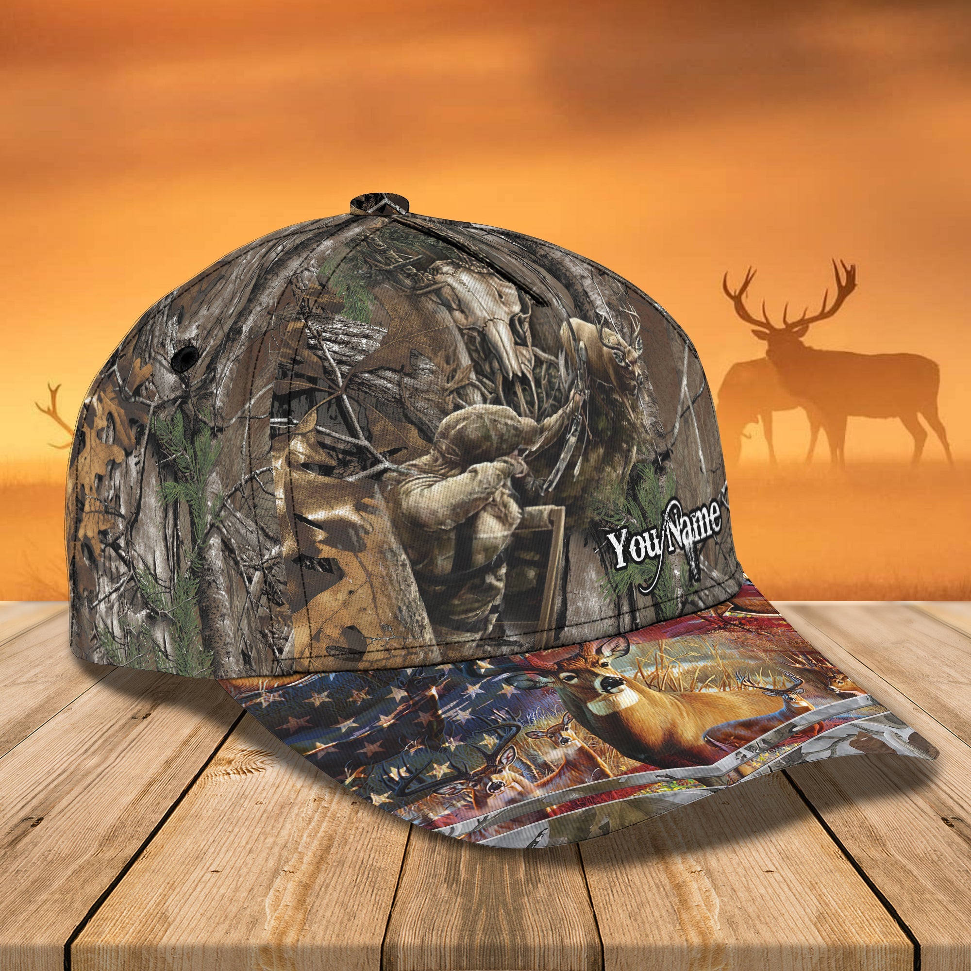 Deer Hunting - Bow Hunting 2 - Personalized Name Cap 8 - Nvc97