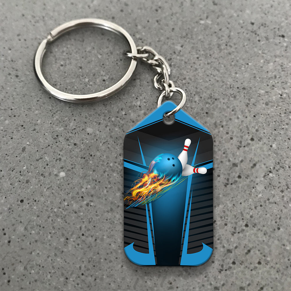 Never Underestimate an Old Man Who Loves Bowling Keychain Gift For Bowler