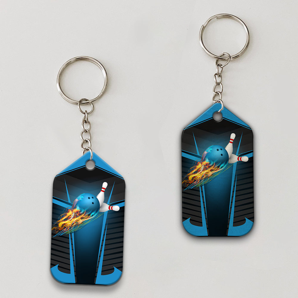 Never Underestimate an Old Man Who Loves Bowling Keychain Gift For Bowler