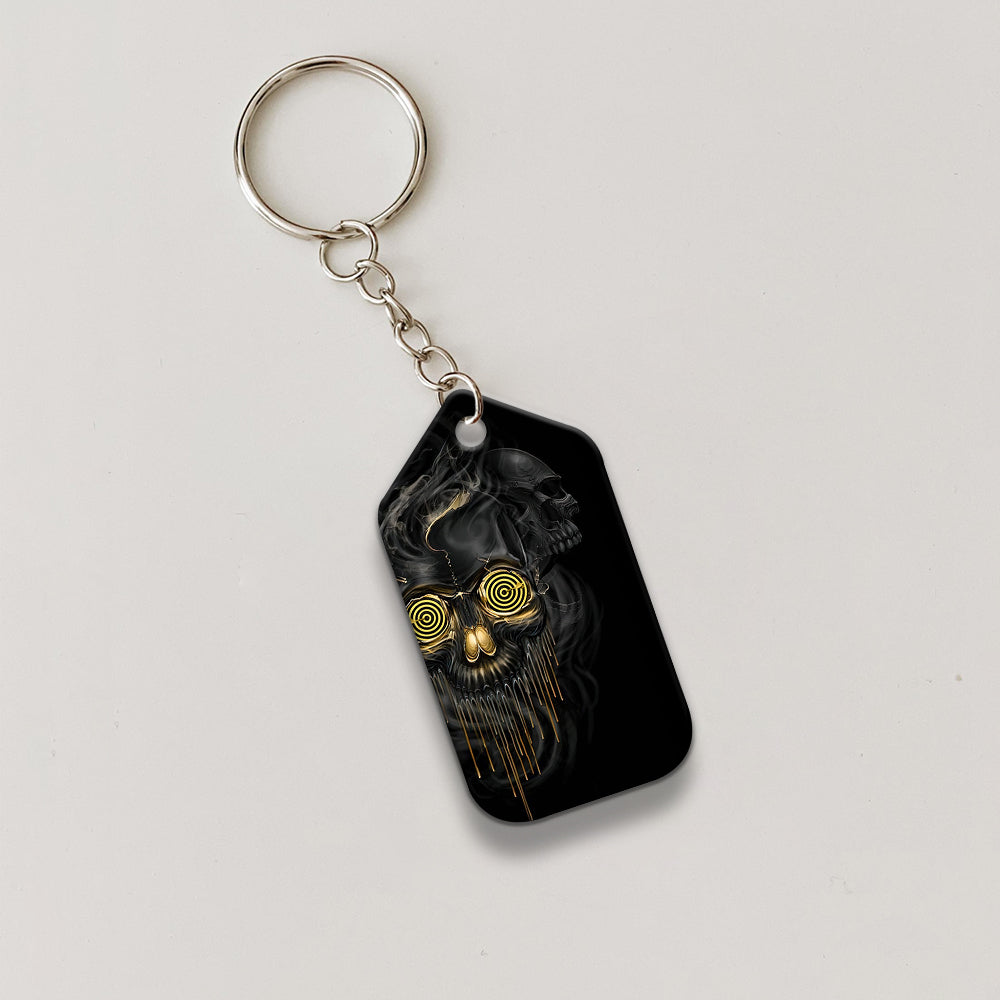 Shut Up And Bowl Golden Skull Keychain Gift For Bowler