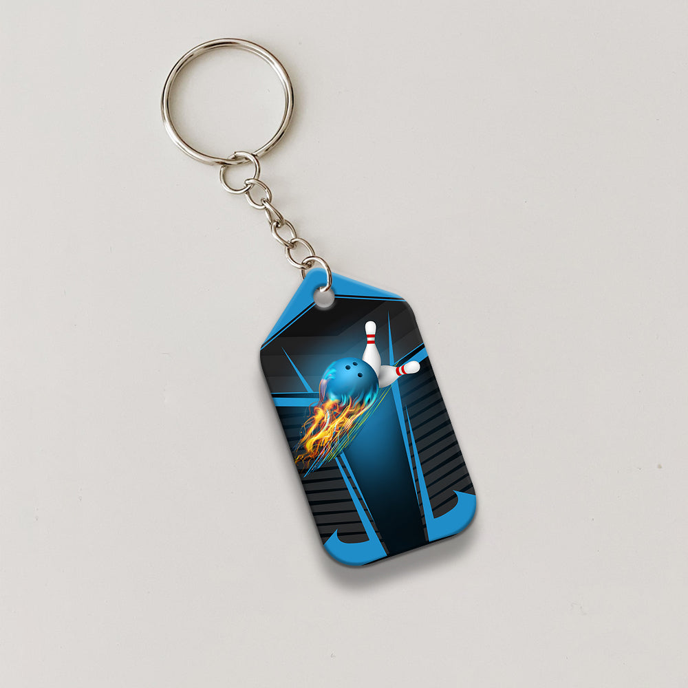 Never Underestimate an Old Man Who Loves Bowling Keychain Gift For Bowler