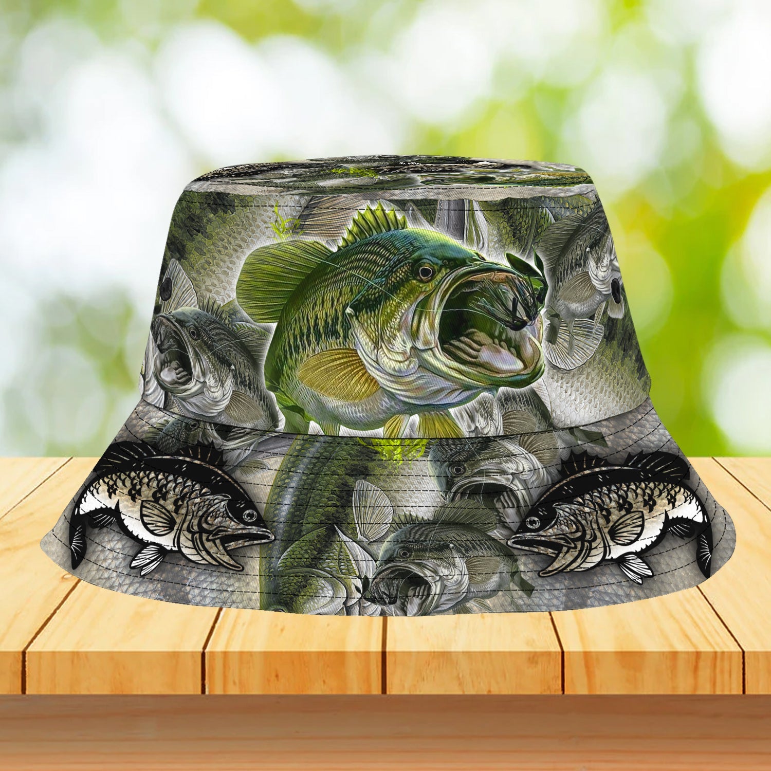 Custom Bucket Hat - Bass Fishing