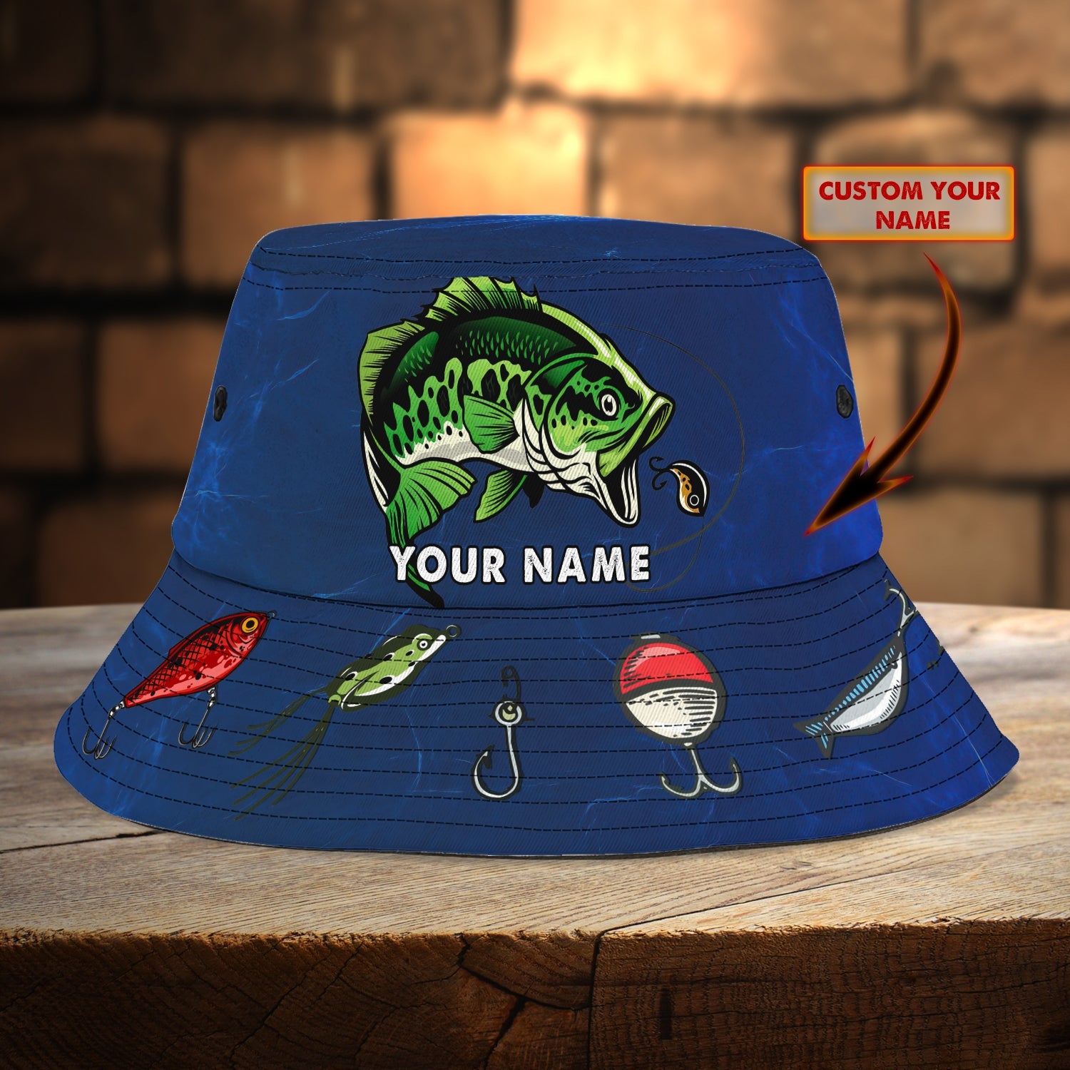Custom Bucket Hat - Bass Fishing - 373